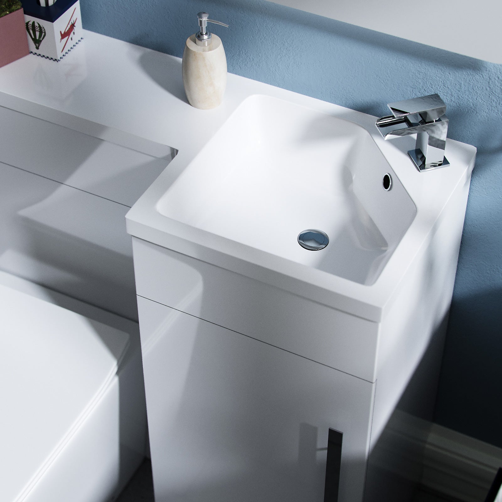 Alaska 900mm Vanity Basin Unit, WC Unit & Elora Back To Wall Toilet White
