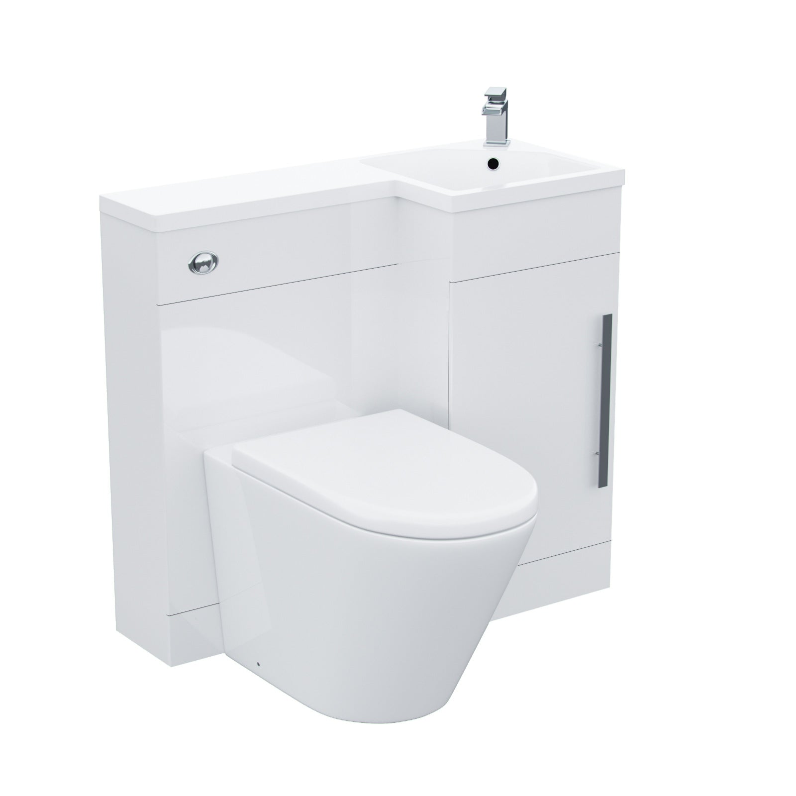 Alaska 900mm Vanity Basin Unit, WC Unit & Ellis PP Back To Wall Toilet White