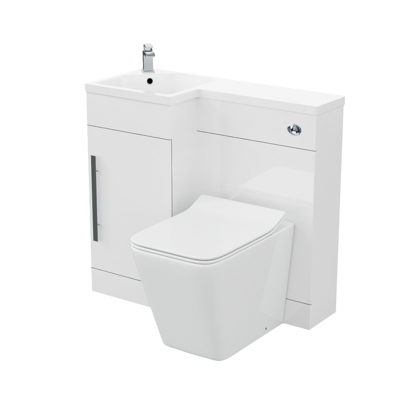 Alaska 900mm Vanity Basin Unit, WC Unit & Elora Back To Wall Toilet White