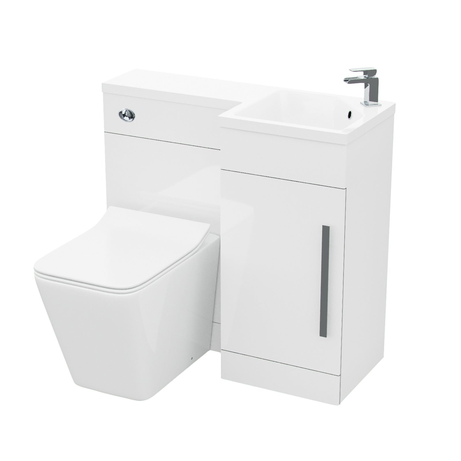 Alaska 900mm Vanity Basin Unit, WC Unit & Elora Back To Wall Toilet White