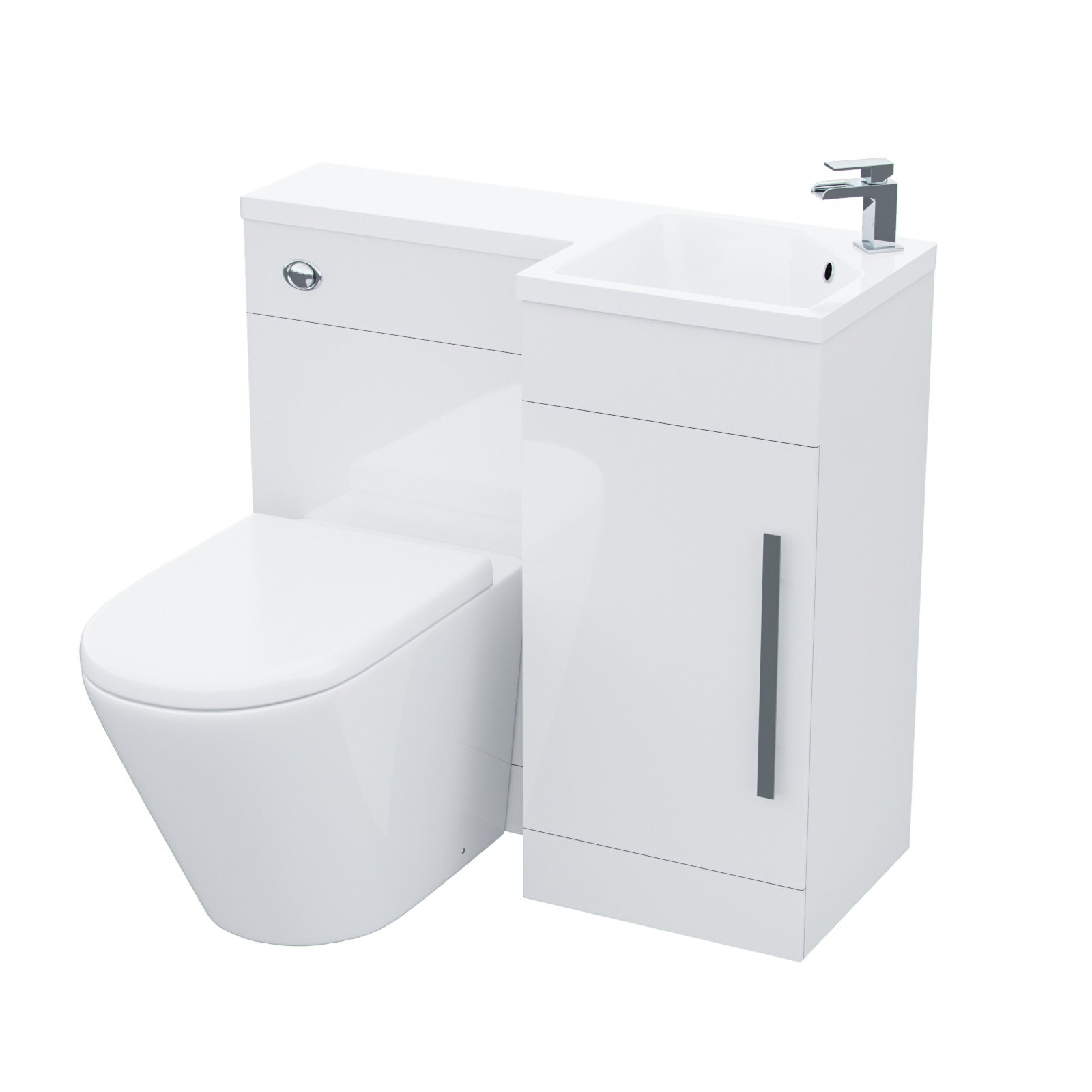 Alaska 900mm Vanity Basin Unit, WC Unit & Ellis PP Back To Wall Toilet White