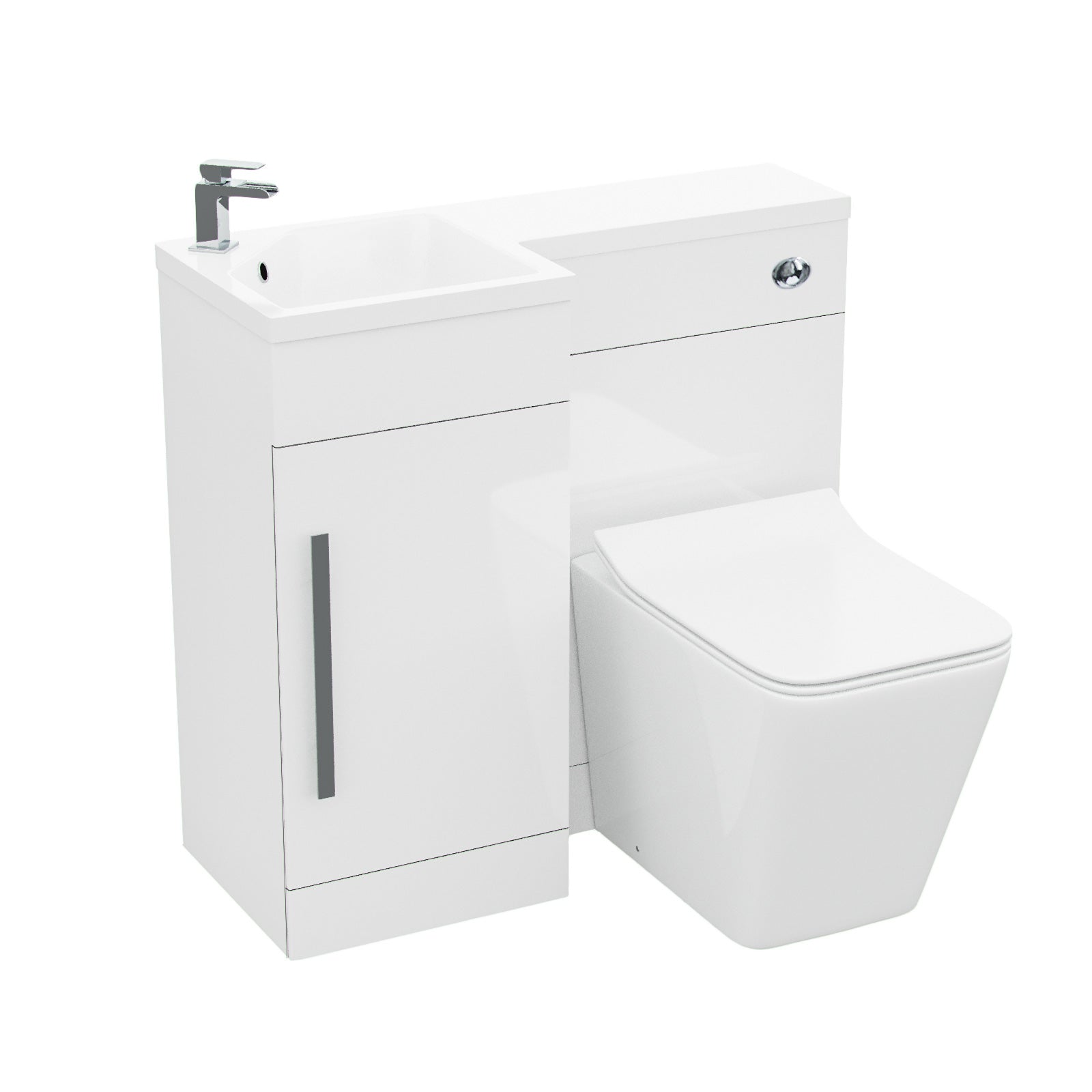 Alaska 900mm Vanity Basin Unit, WC Unit & Elora Back To Wall Toilet White