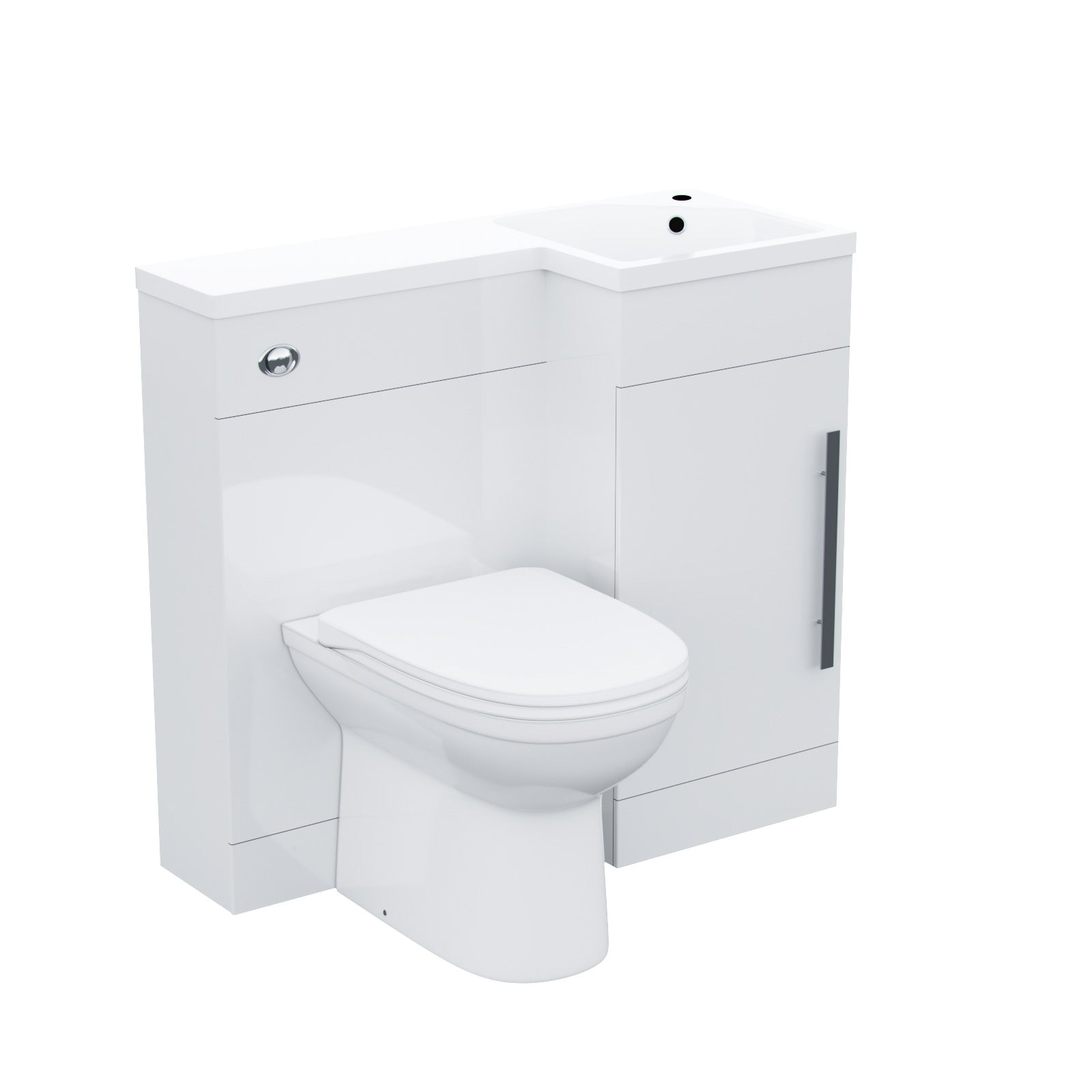 Alaska 900mm Vanity Basin Unit, WC Unit & Welbourne Back To Wall Toilet White