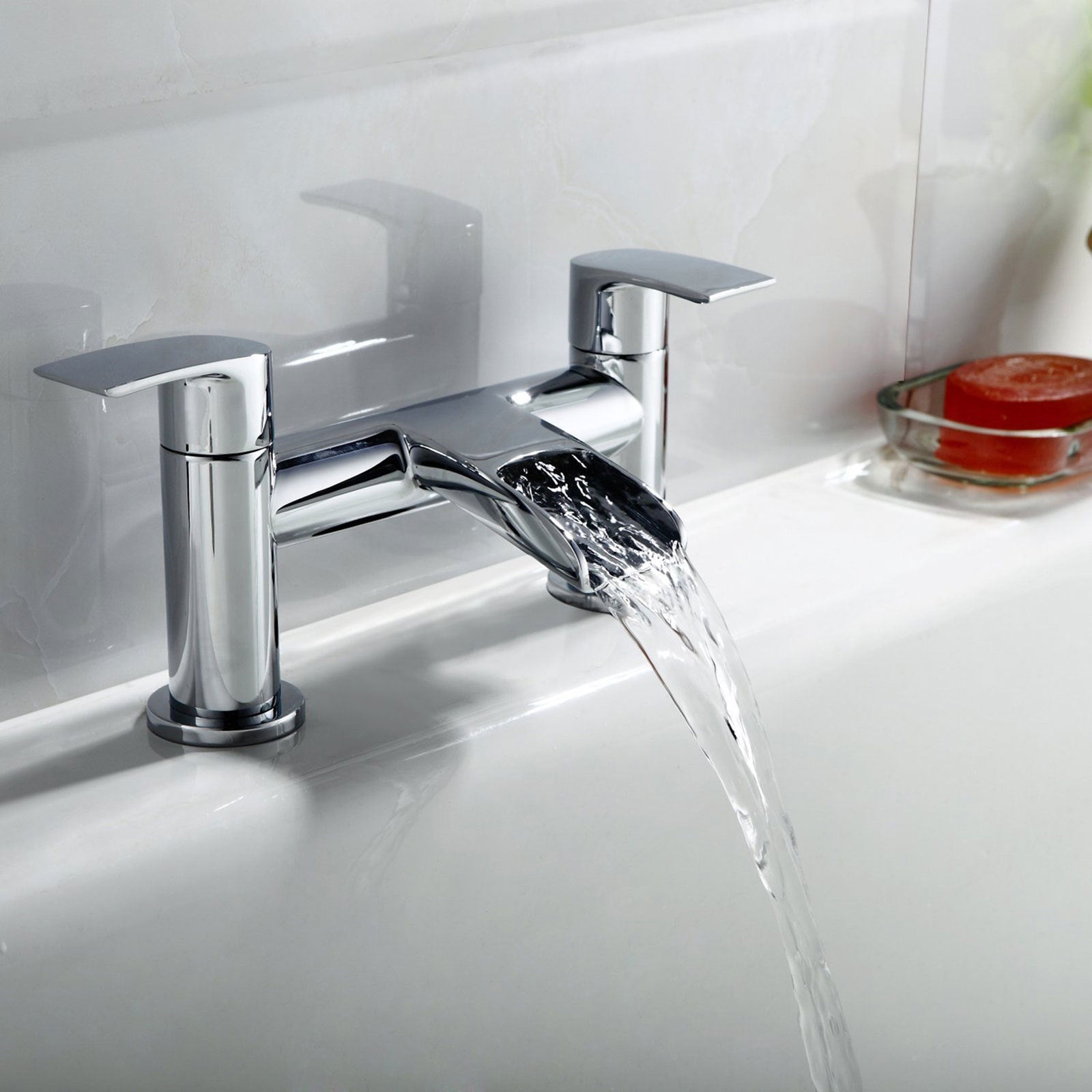 Virgo Waterfall Bathroom Tap Bath Filler Chrome Modern Design Solid Brass
