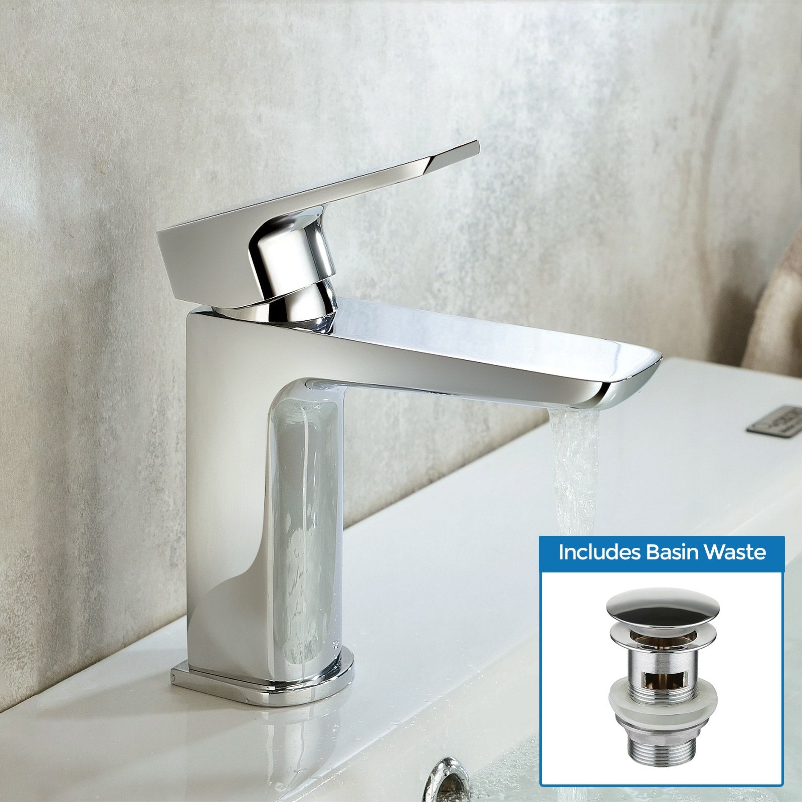 Astra Chrome Modern Cloakroom Basin Sink Mono Mixer Tap