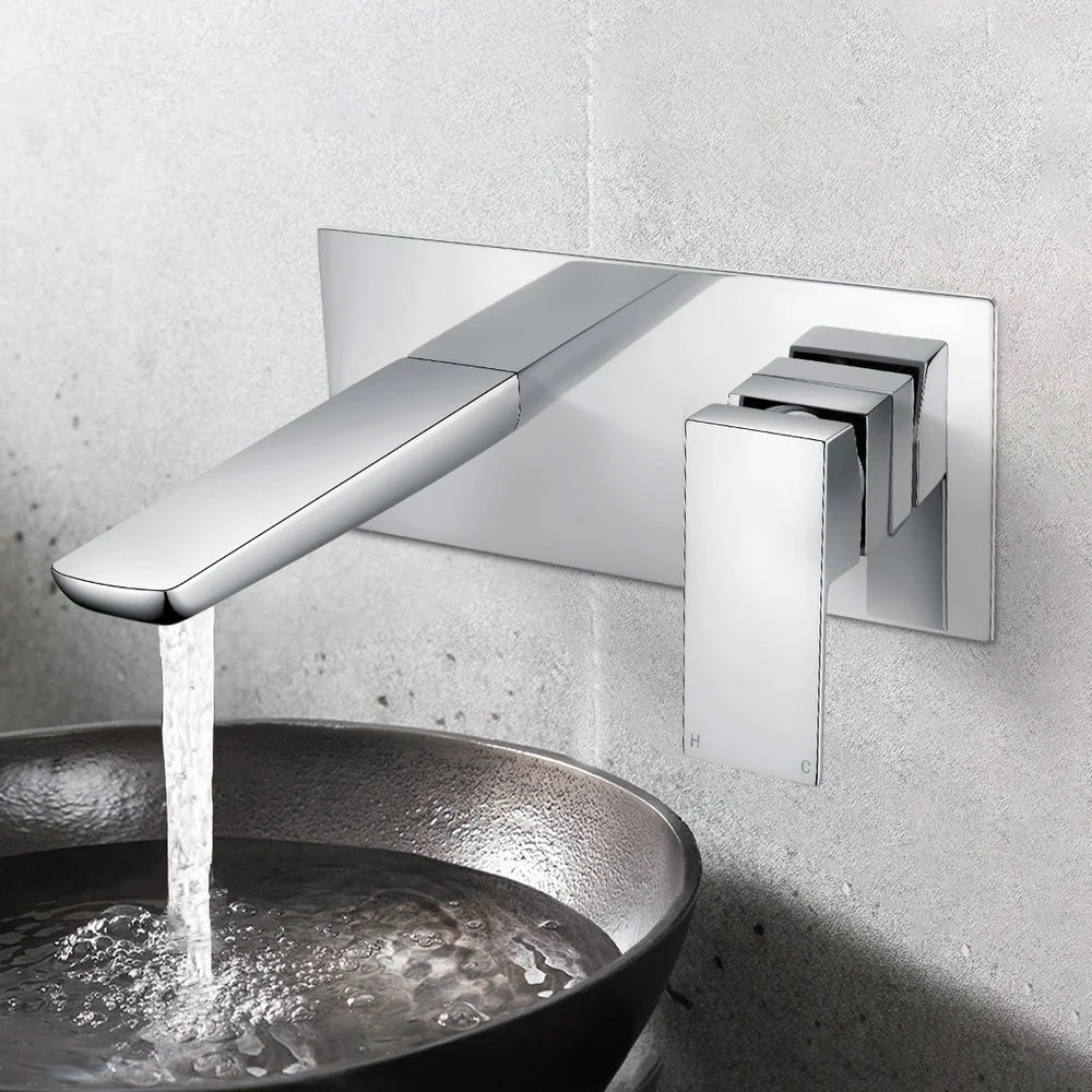 Keninton Wall Mounted Basin Mixer Tap With Basin Waste