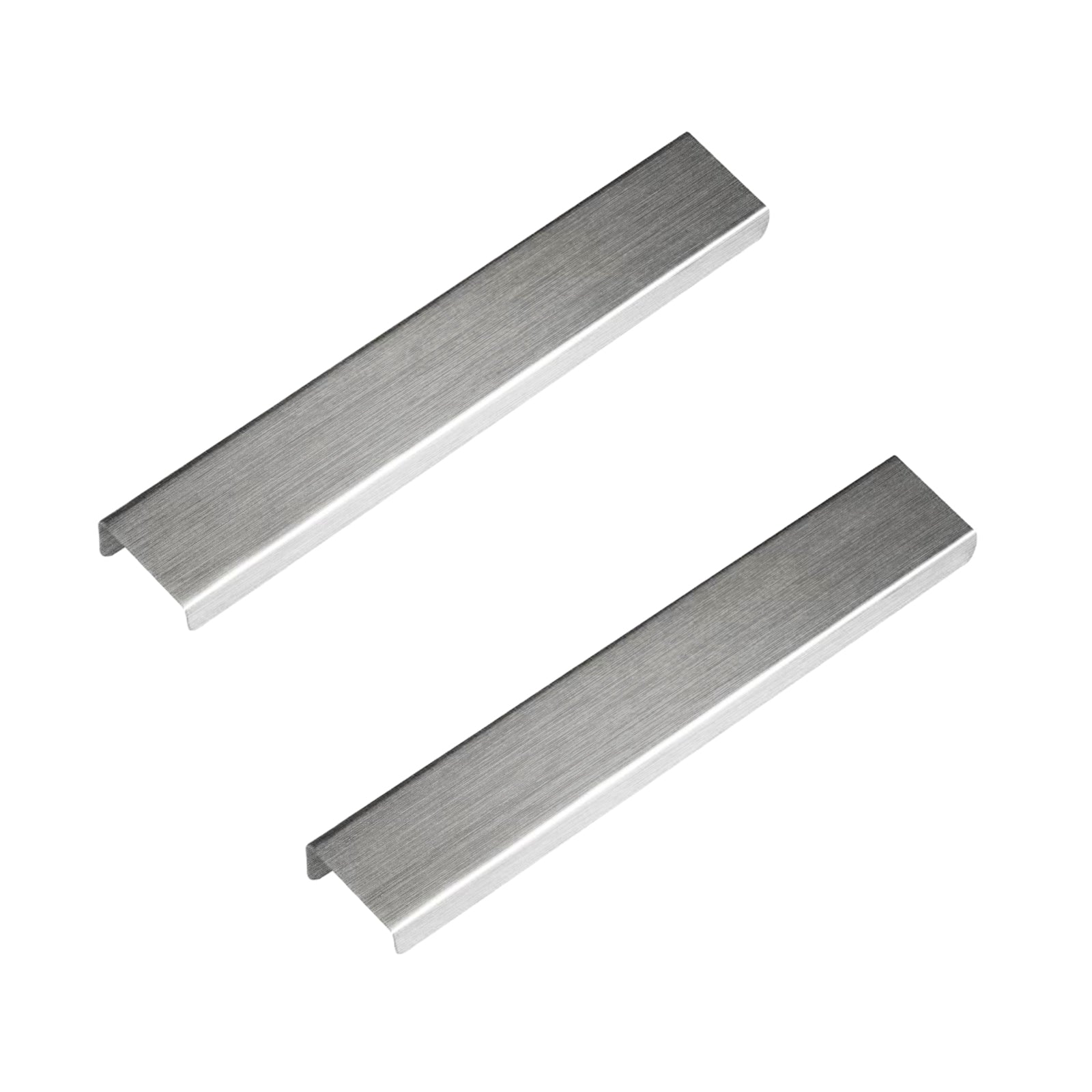 Bretford Brushed Silver Flat Pull Handles With Fixing (Pair) for Cabinet Drawer Cupboard Vanity Unit