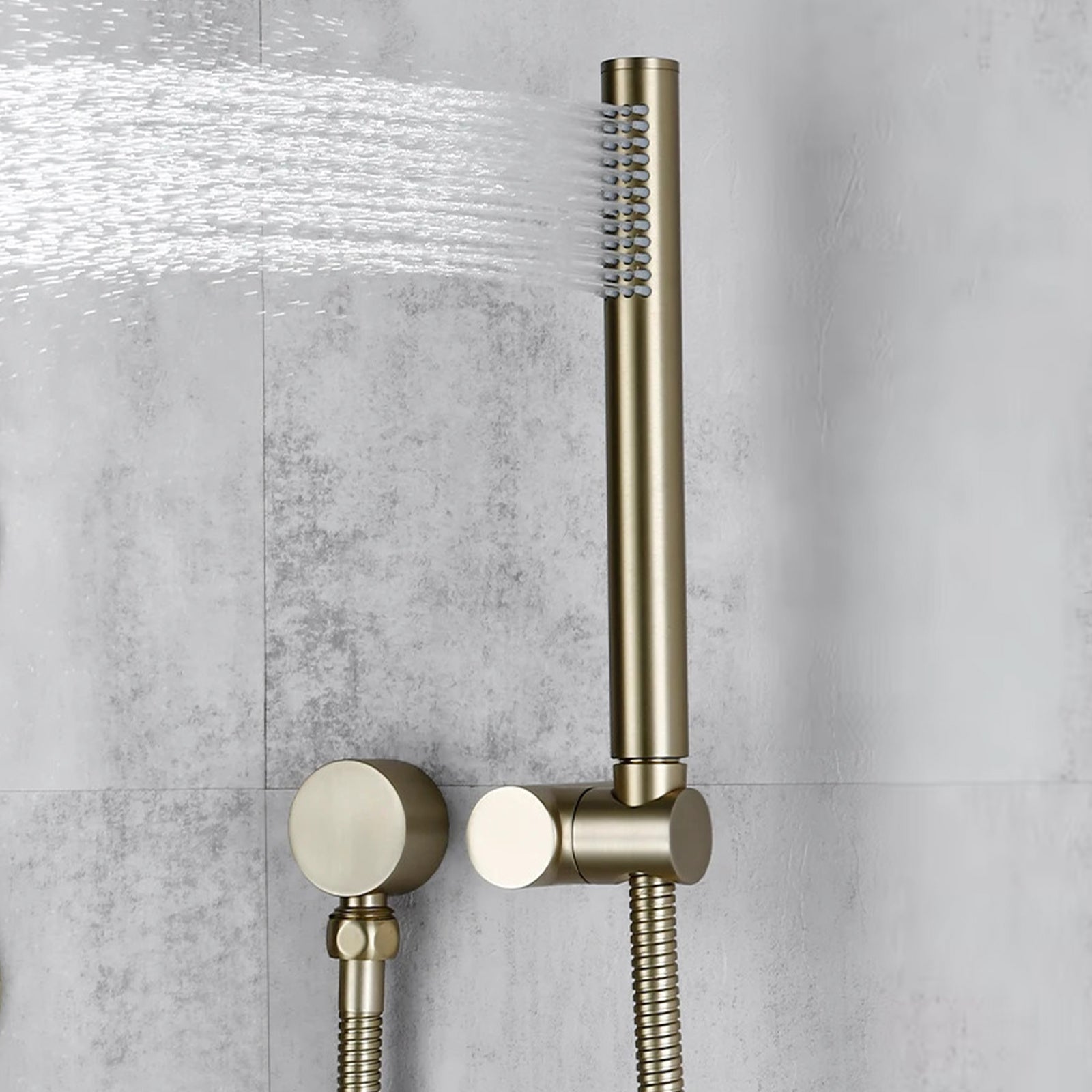 Brushed Brass Minimalist Pencil Handheld Shower Head Handset