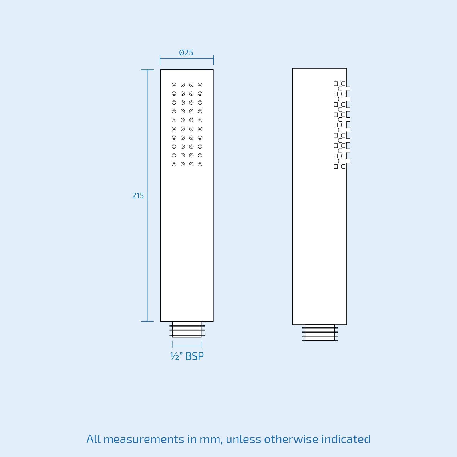 Minimal Pencil Handheld Shower Head, Shower Hose and Wall Mount Holder