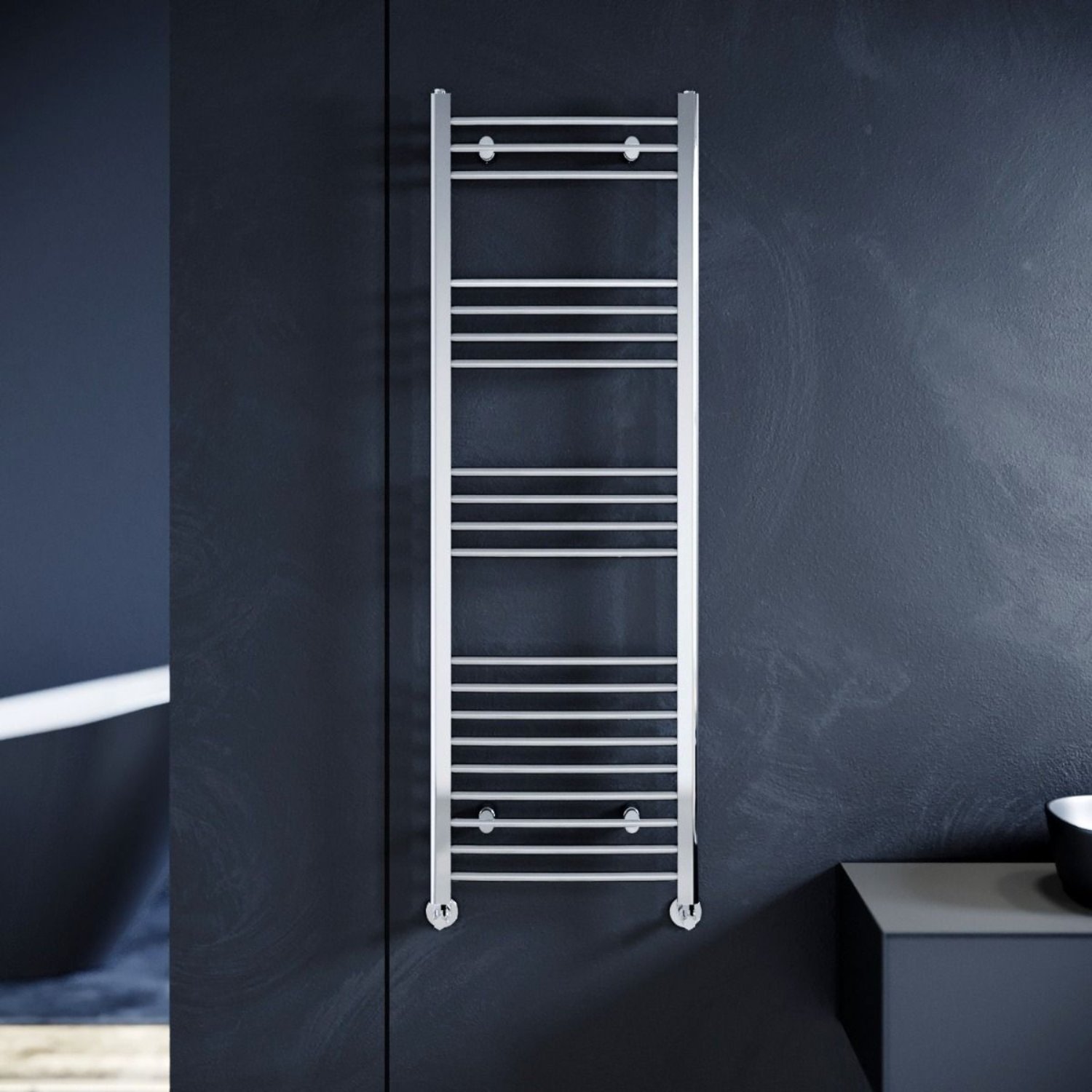 Honeywell 1200 X 500 mm Horizontal Curved Chrome Towel Rail Radiator
