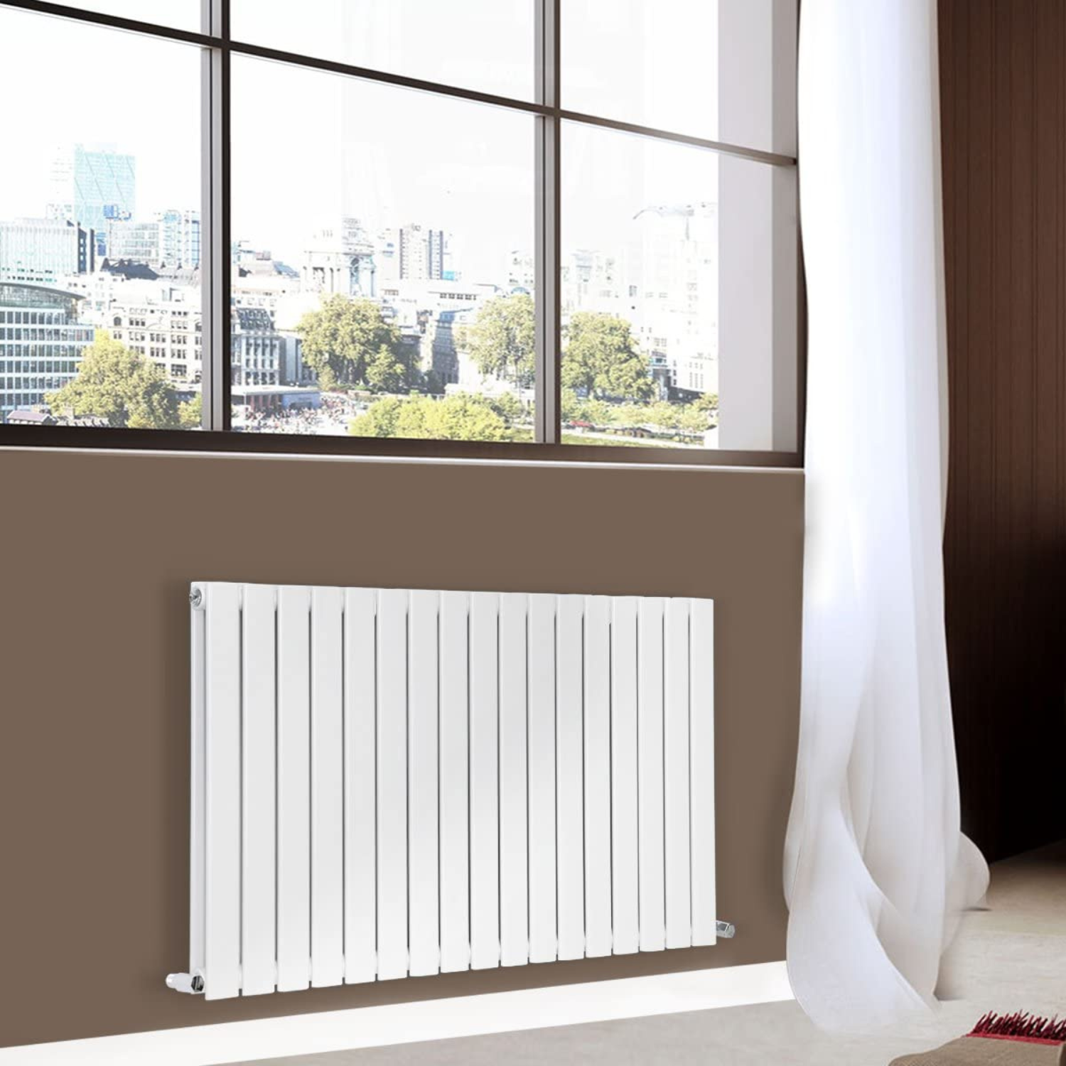 Double Flat Panel White Designer Radiator 600 x 1158 mm