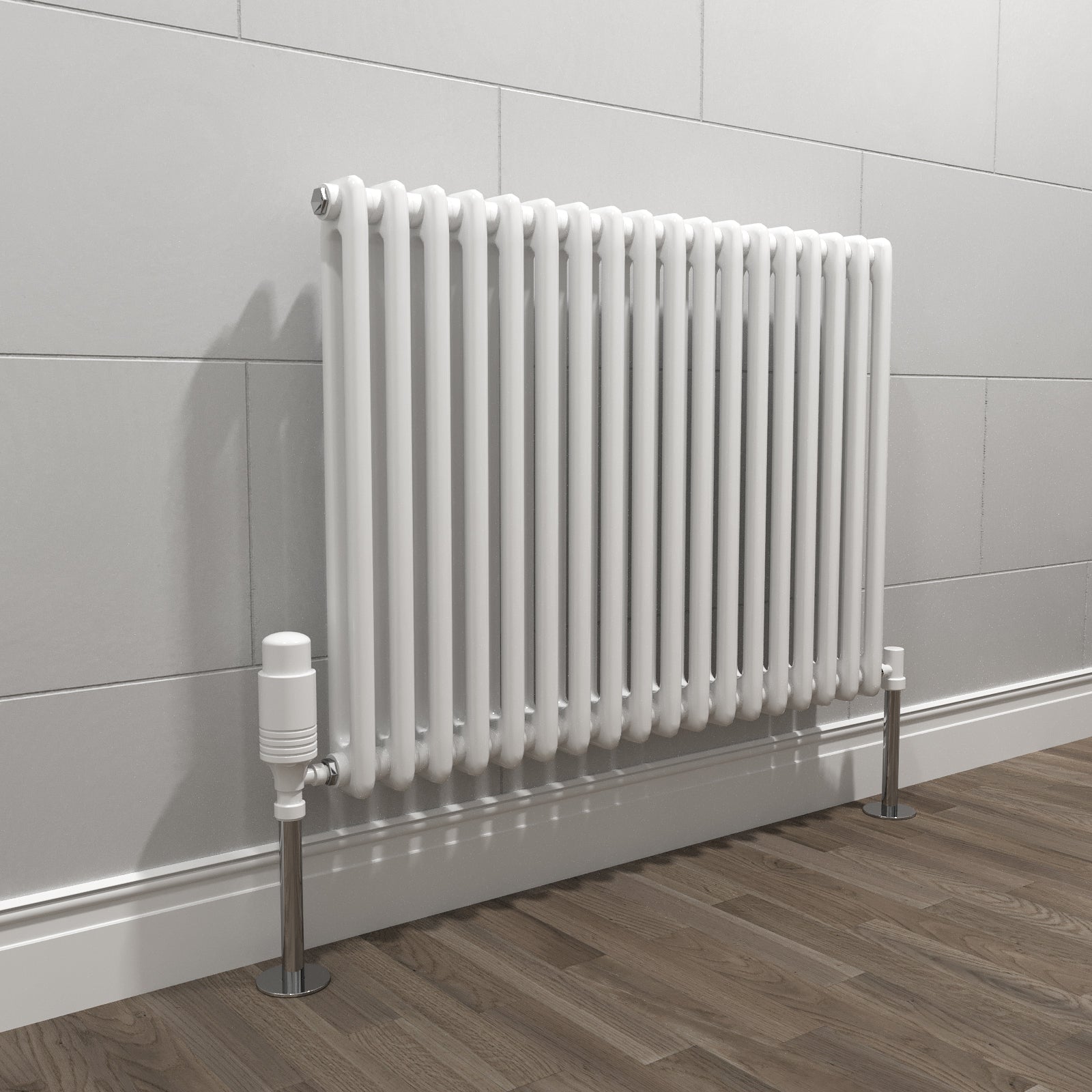 Traditional Radiator 600 x 828 mm Horizontal Double Column White