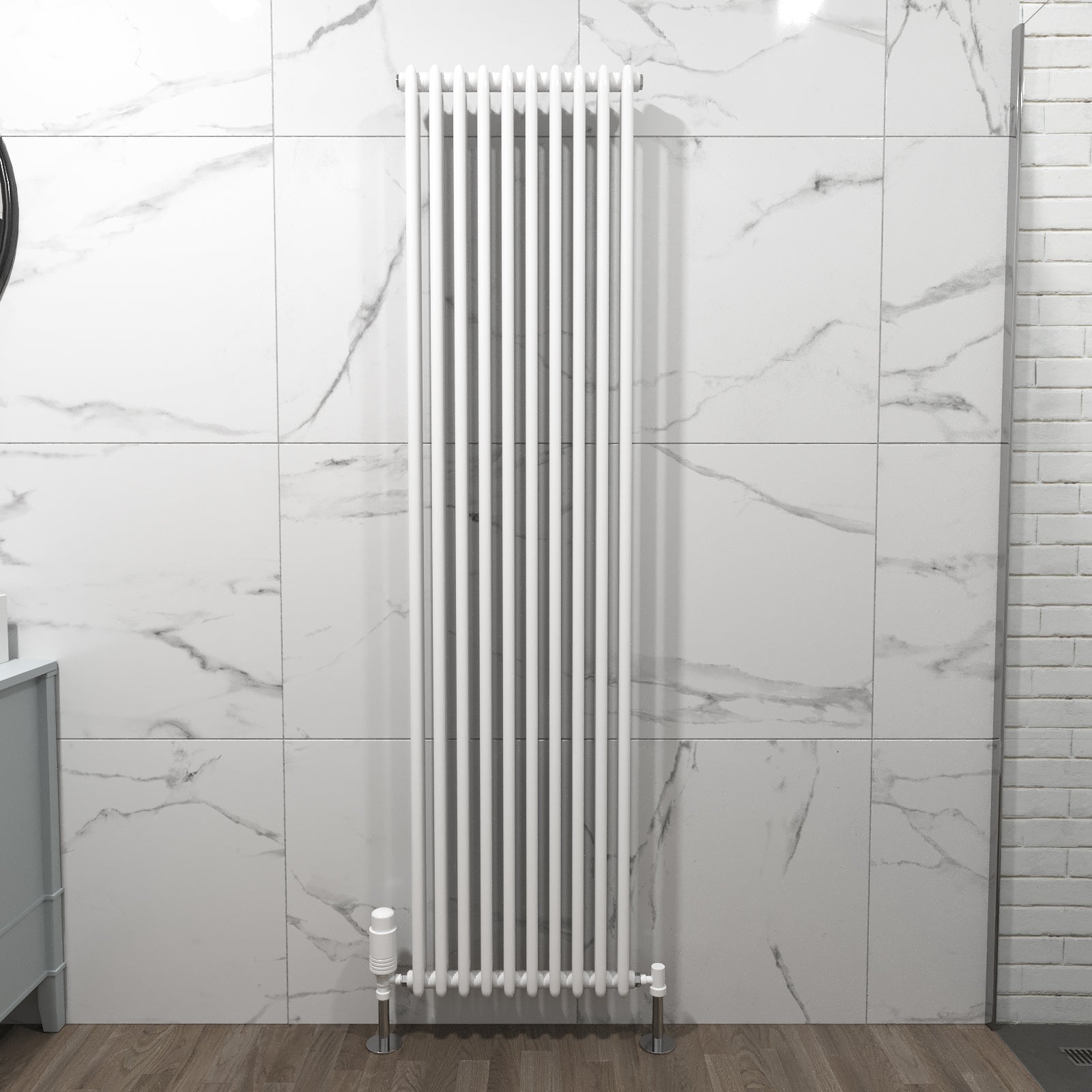 Traditional Radiator 1800 X 470 mm Vertical Double Column White
