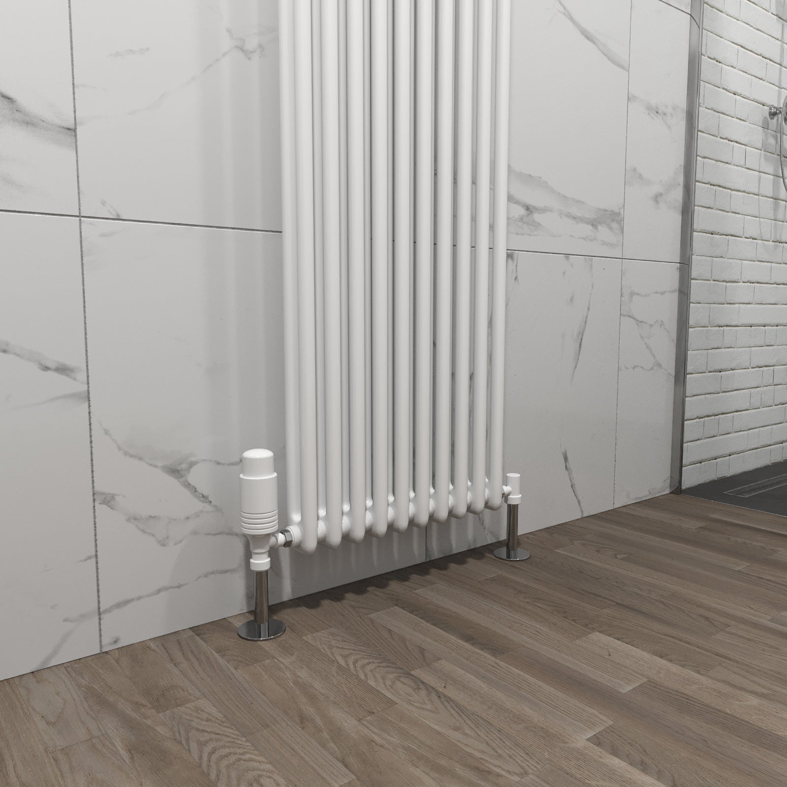 Traditional Radiator 1800 X 470 mm Vertical Double Column White
