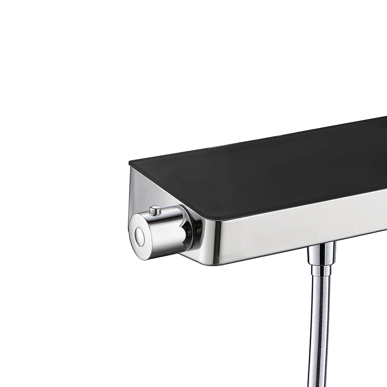 Bulby Thermostatic Black Glass Top Shower Mixer