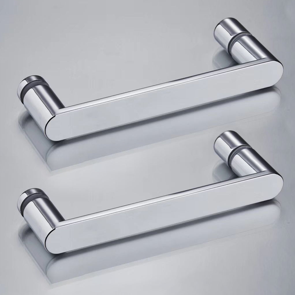 Pair of Rounded Chrome Shower Door Handles – 145mm Fixing Centres