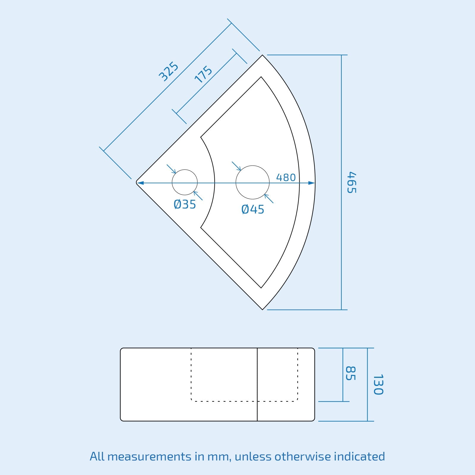 Tulla 465 x 325mm Compact Cloakroom Bathroom Wall Hung Hand Wash Corner Basin Sink