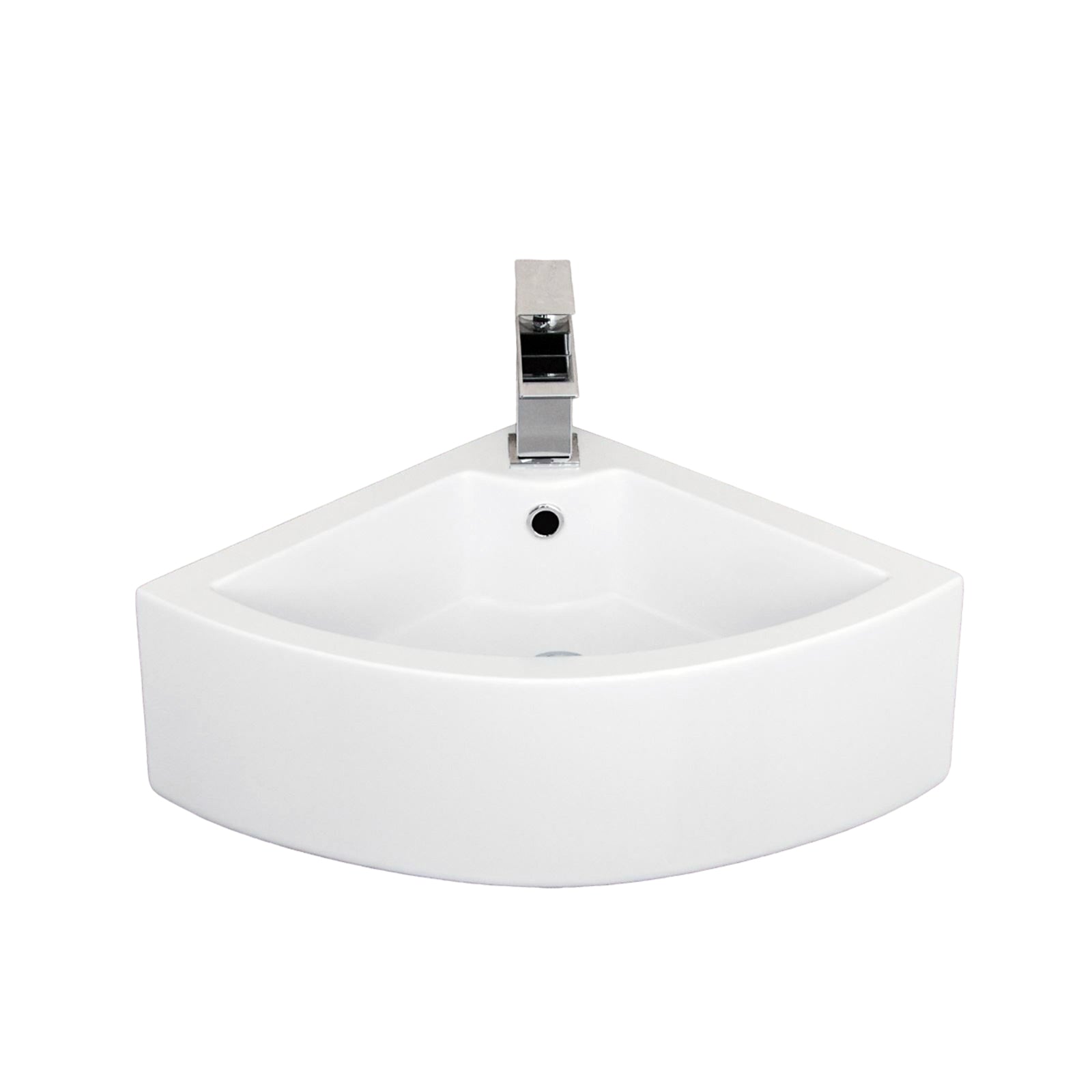 Tulla Ceramic 670 x 470mm Cloakroom Quarter Circle Corner Basin
