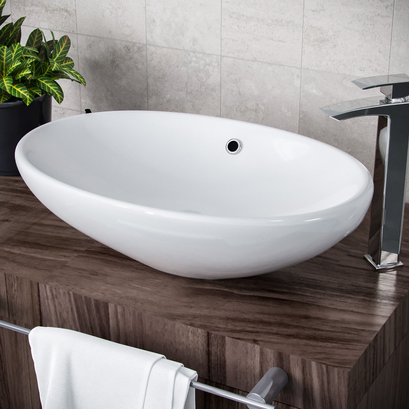 Morar Oval 600 mm Large Counter Top Basin