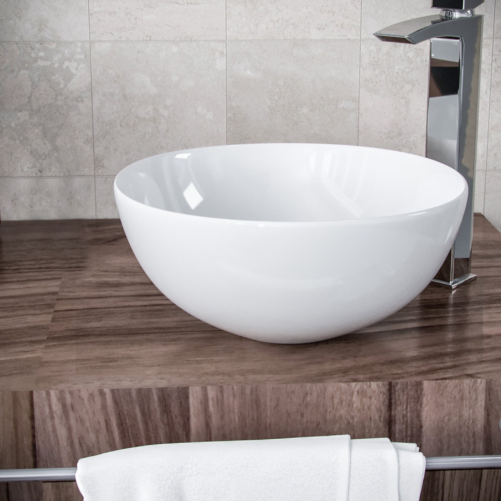 Etive 320mm Round Countertop Basin White