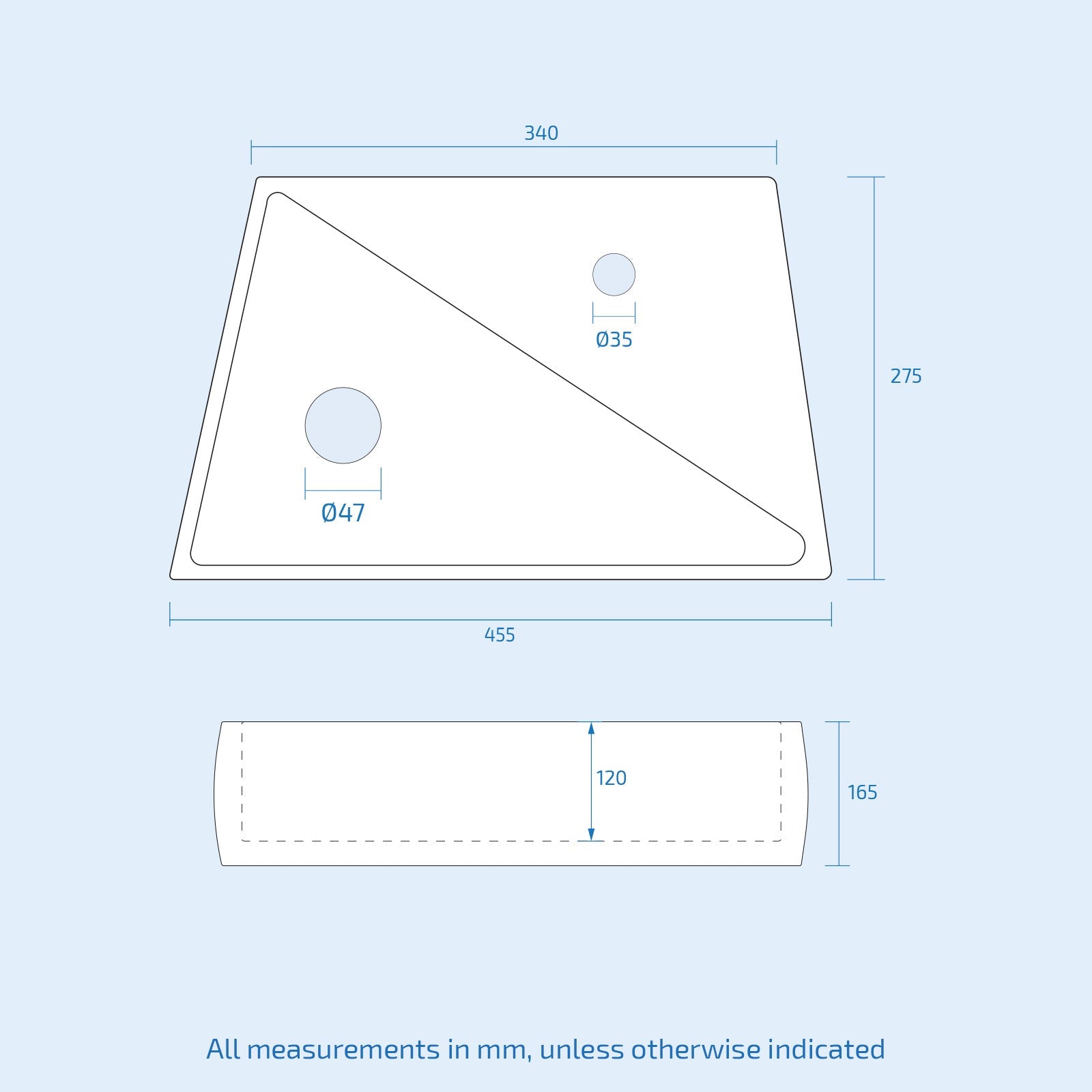 Tulla 455 x 275mm Rectangle Cloakroom Wall Hung Basin Sink
