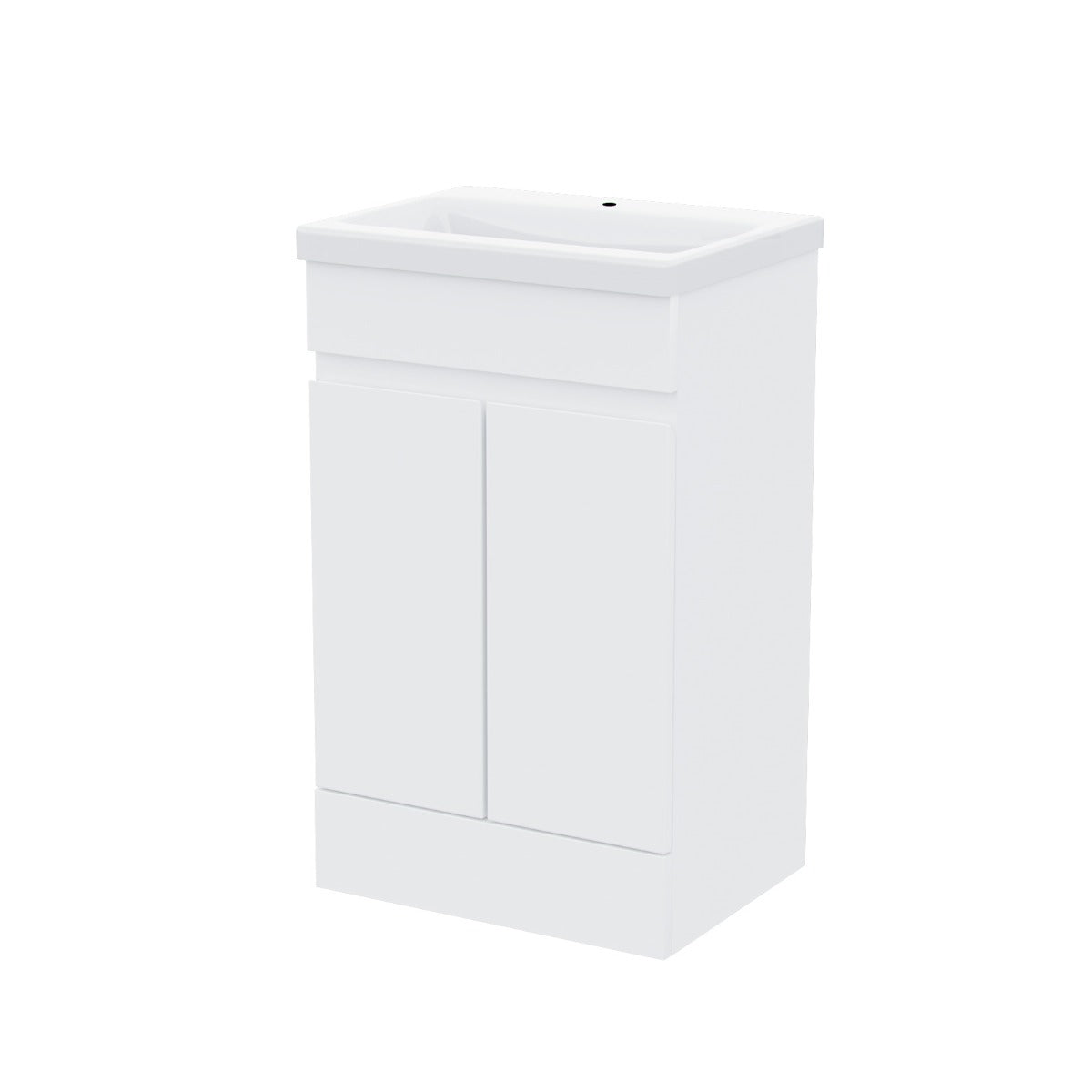 Alaska 600mm White Flat Pack Vanity Cabinet and Basin Unit Floor Standing