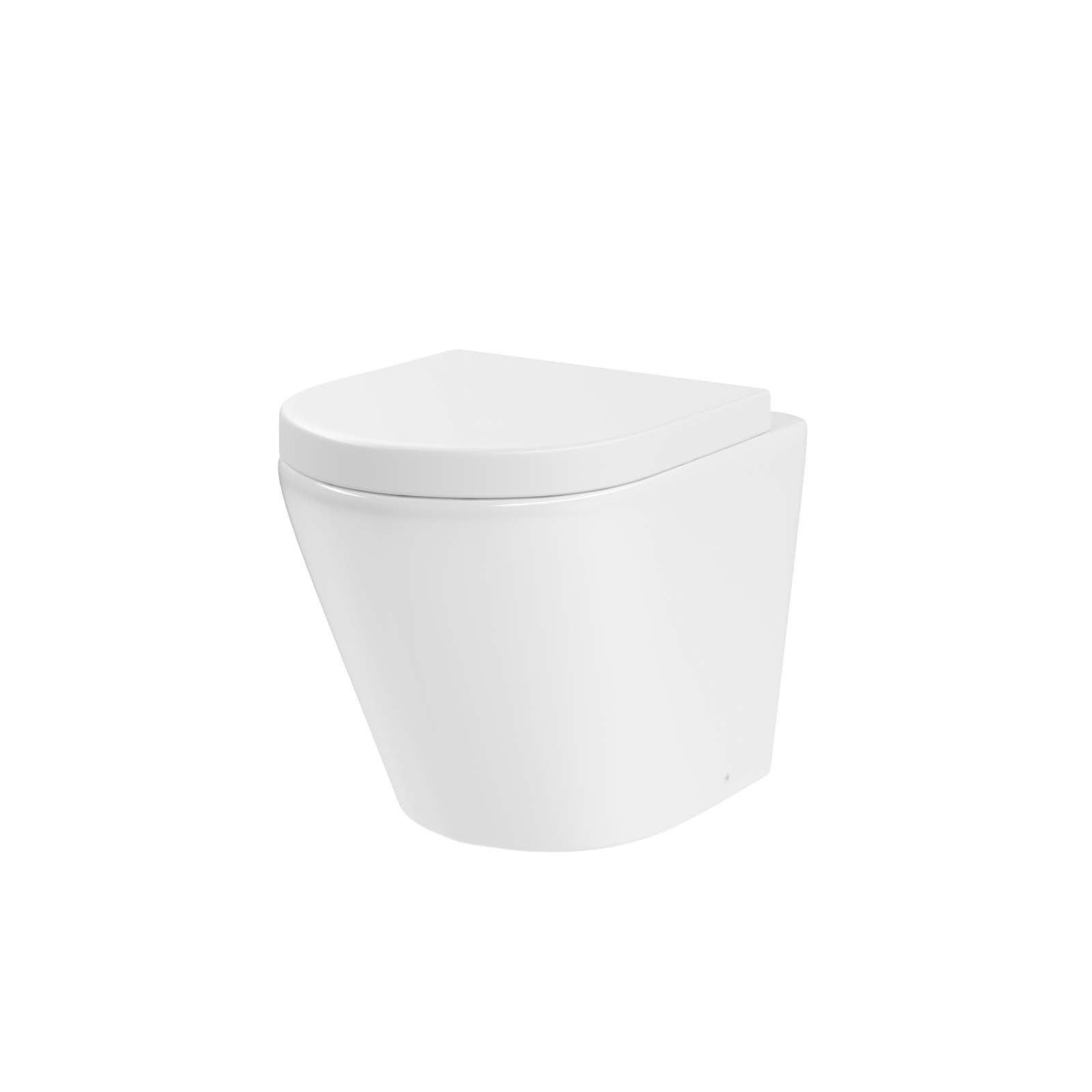 Aric 1100mm RH Vanity Basin Unit, WC Unit & Eddy Rimless Back To Wall Toilet White Flat Pack