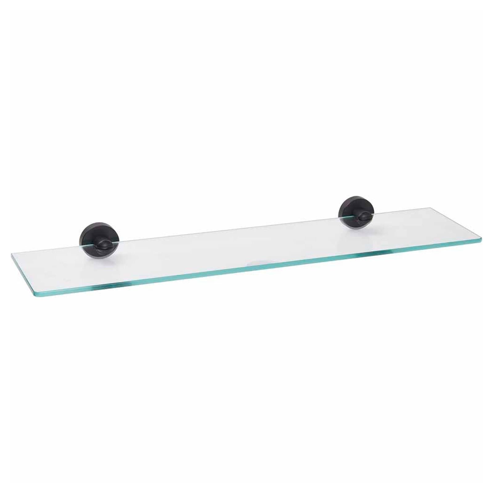 500mm Bathroom Wall Tempered Glass Shelf Matte Black