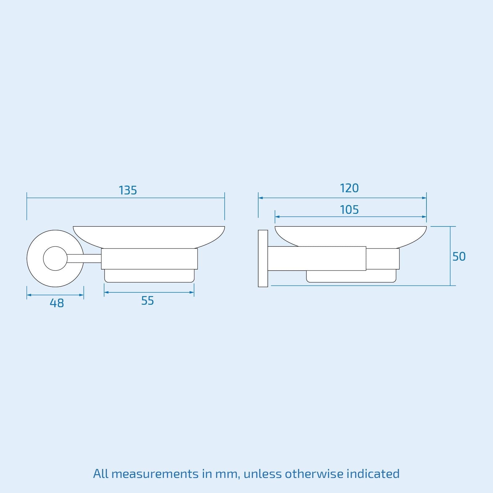 Modern Round Black Matte Ceramic Soap Dish