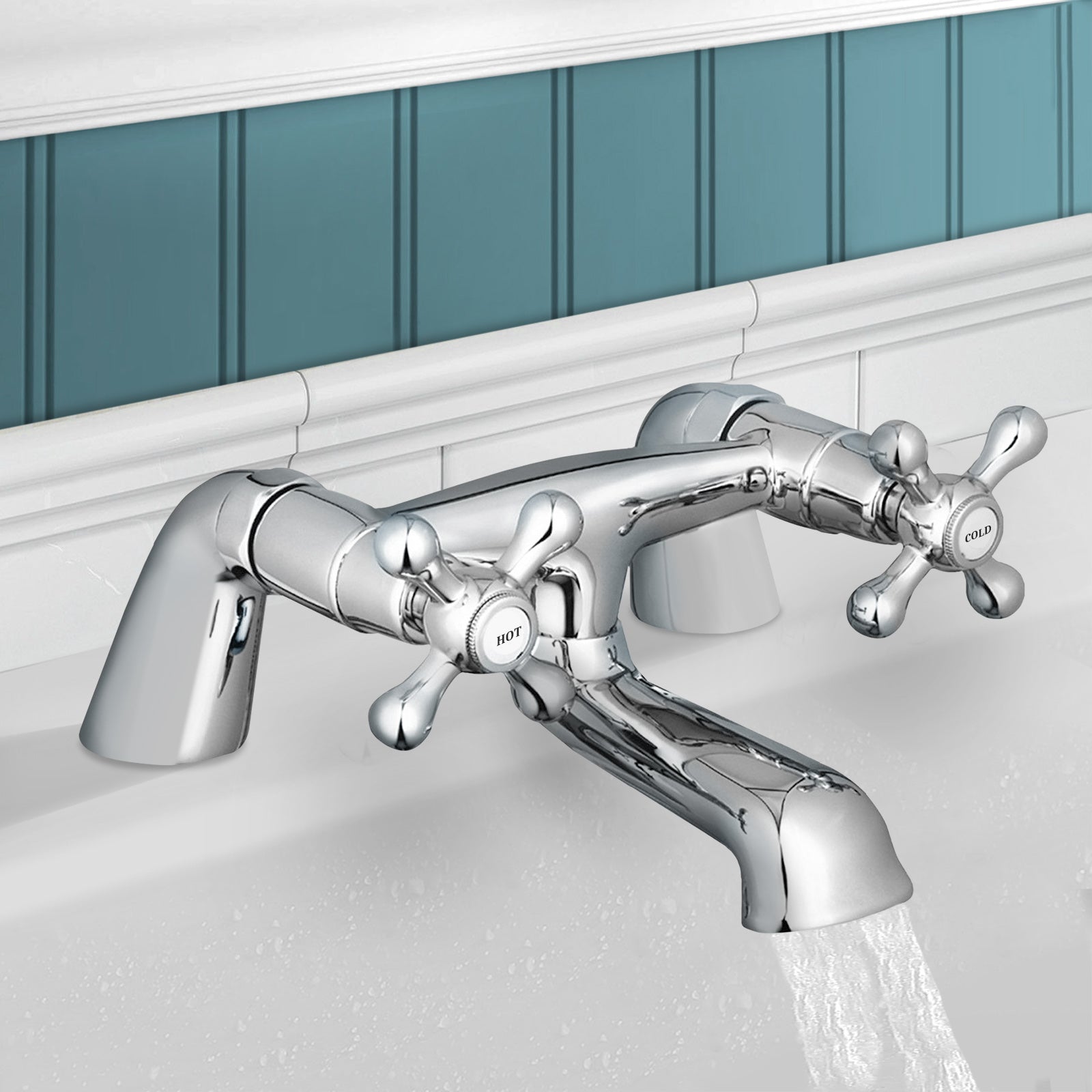 Stafford Bathroom Traditional Cross Head Bath Filler Tap