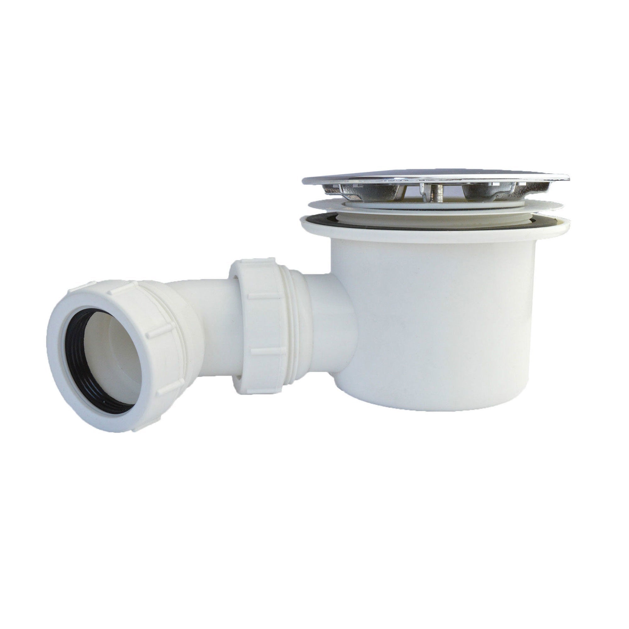 Chrome Cover Low Profile Shower Tray Waste Trap Easy Removable