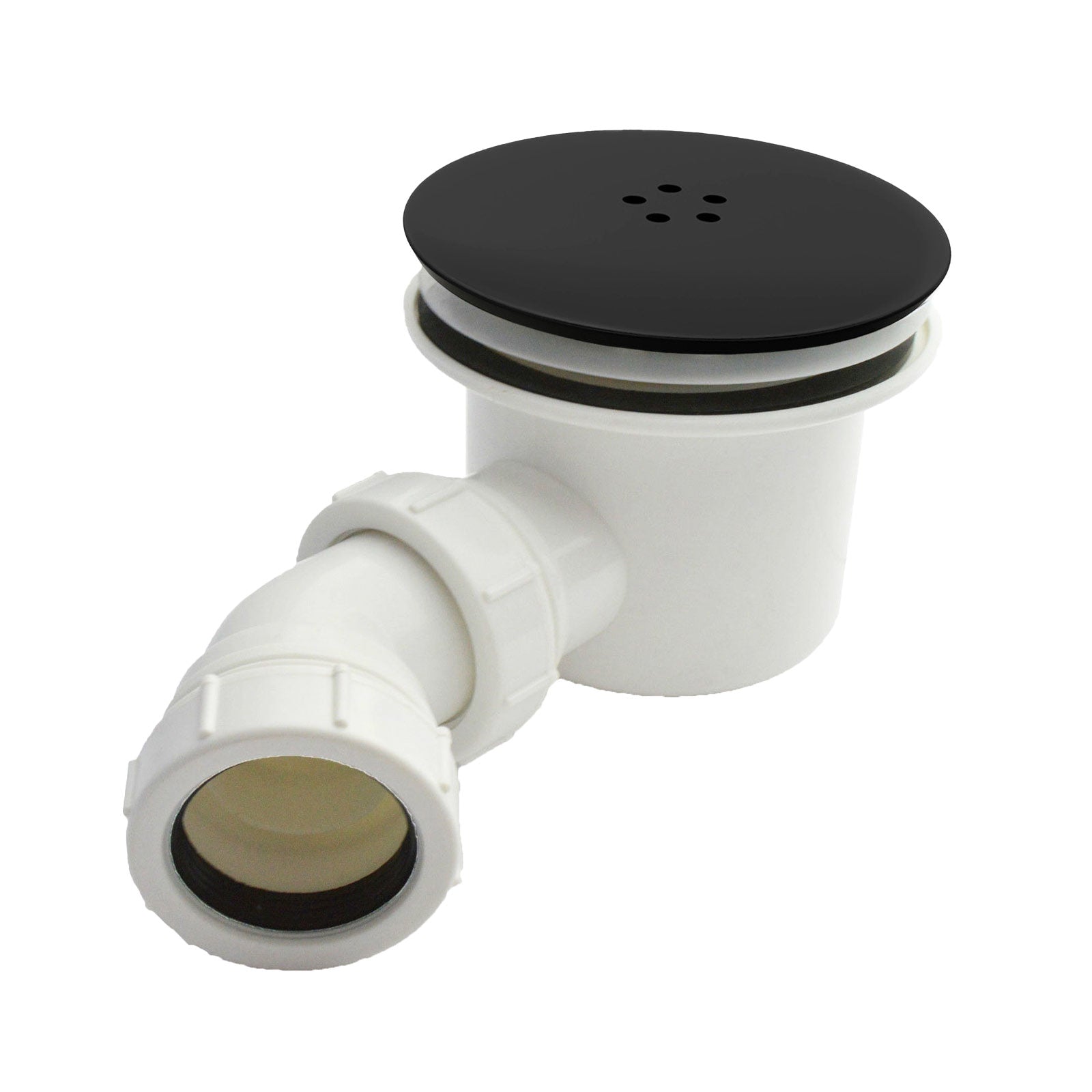 Black Cover Low Profile Shower Tray Waste Trap Easy Removable