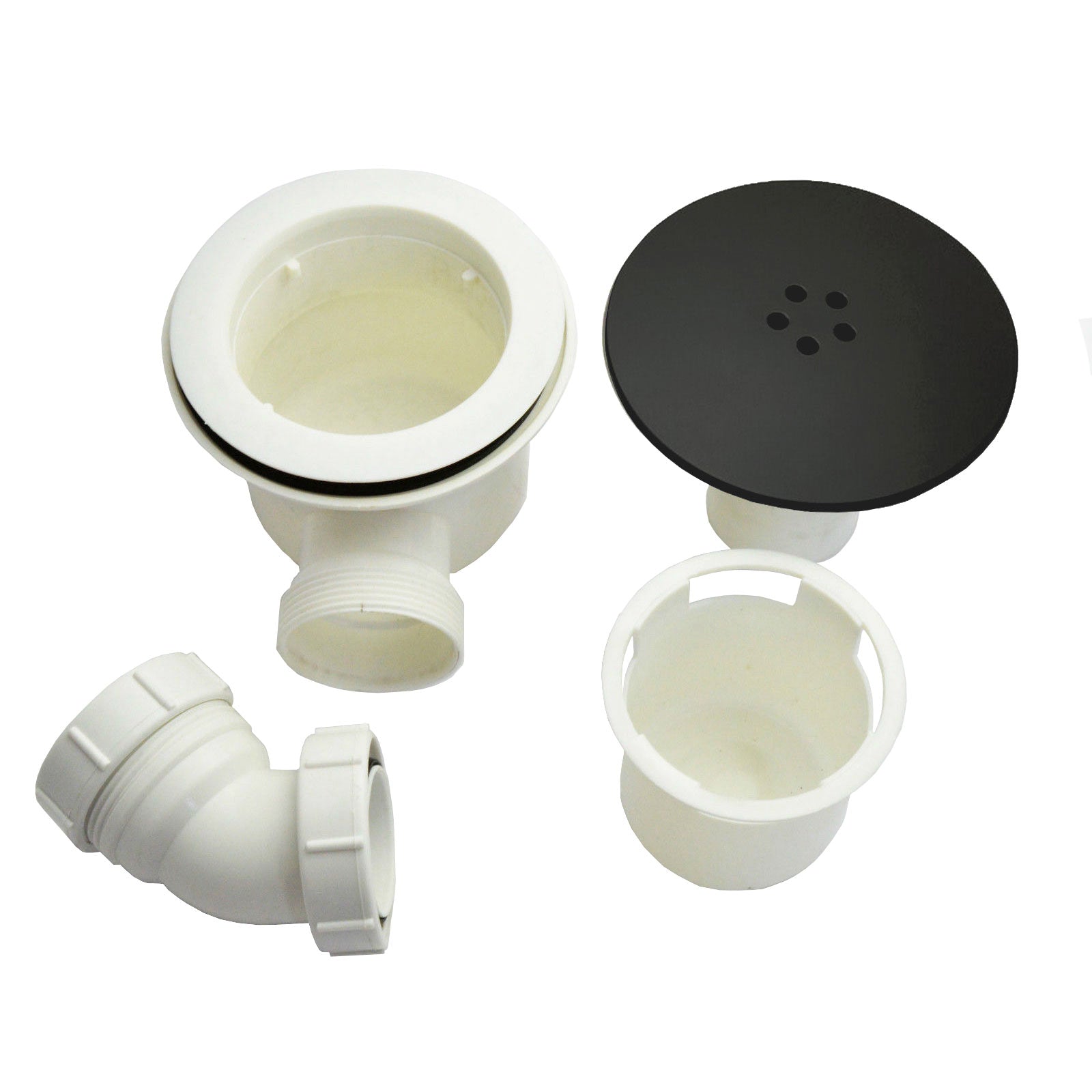 90mm Black Top Fast Flow Shower Tray Waste for Shower Enclosures