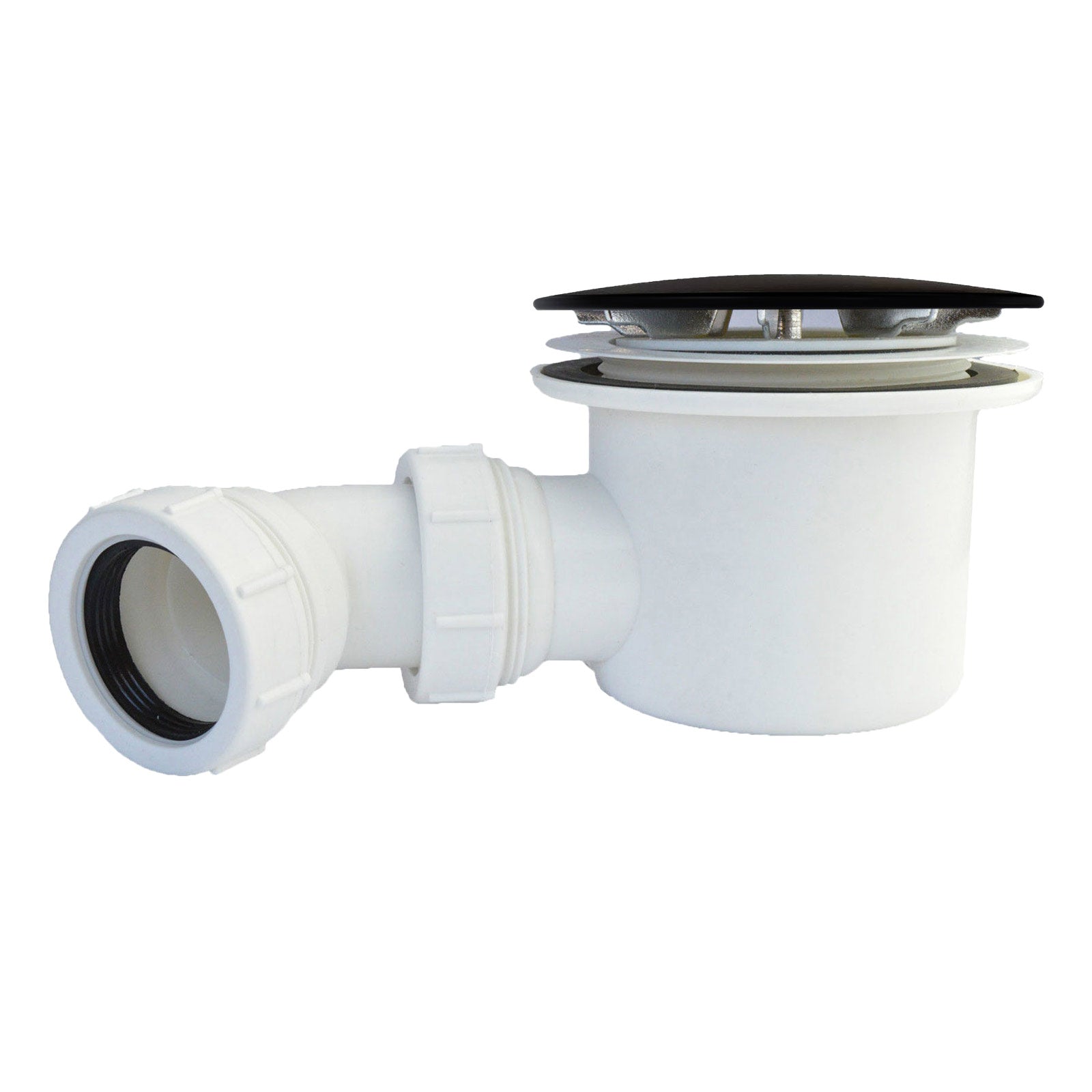 90mm Black Top Fast Flow Shower Tray Waste for Shower Enclosures