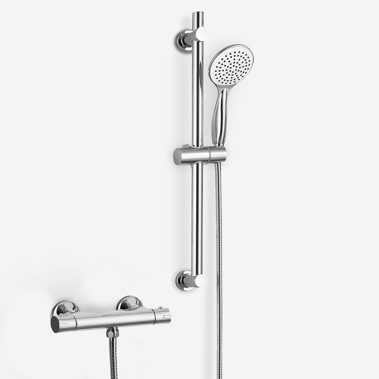 Rosa Round Exposed Thermostatic Shower Mixer Slider Rail Kit