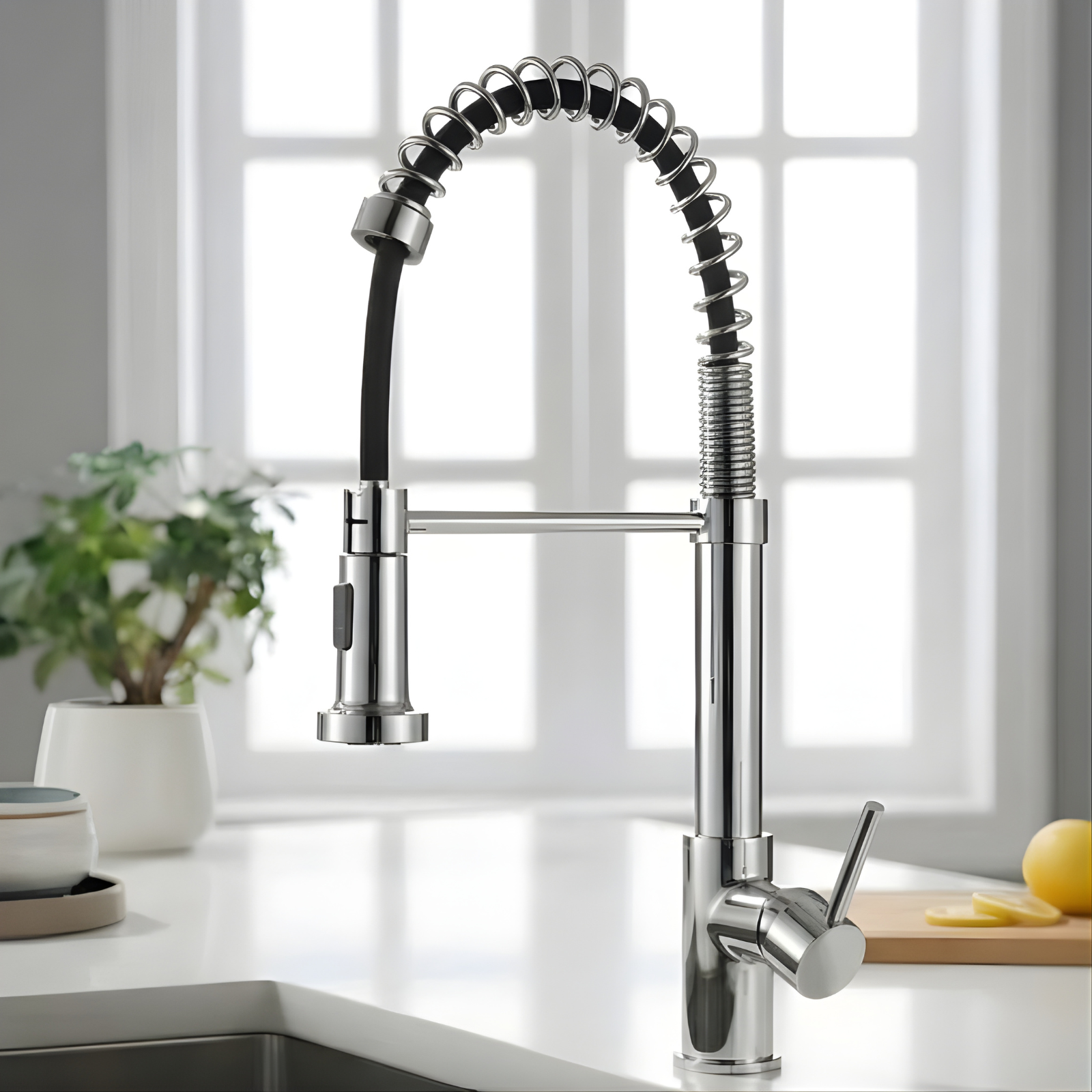 Kartell KST001 Chrome Deck Mounted Pull Out Kitchen Mixer Tap