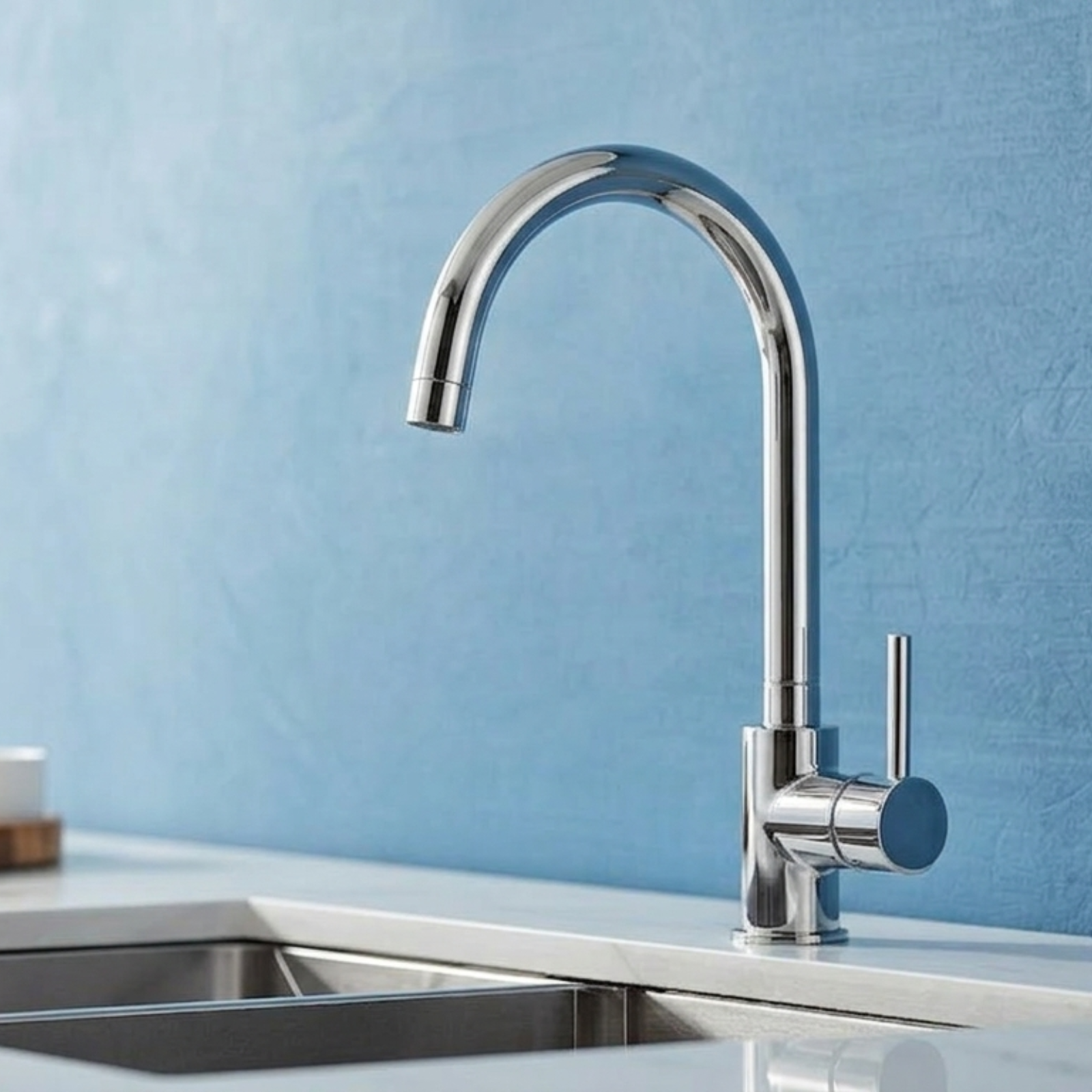 Kartell KST005 PLAN Chrome Deck Mounted Mono Kitchen Sink Mixer Tap