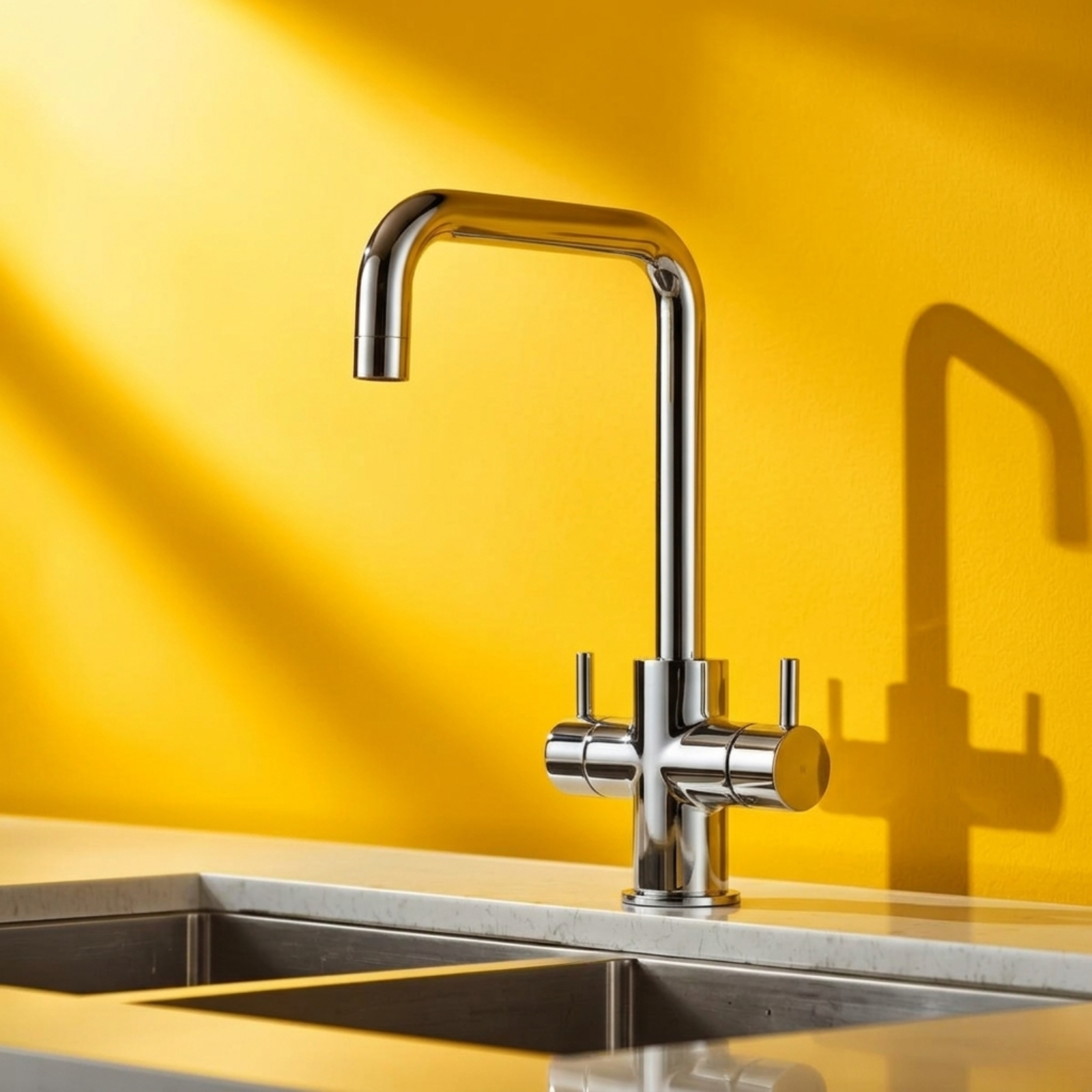 Kartell KST011 K-Vit Chrome Kitchen Sink Mixer Tap - Deck Mounted