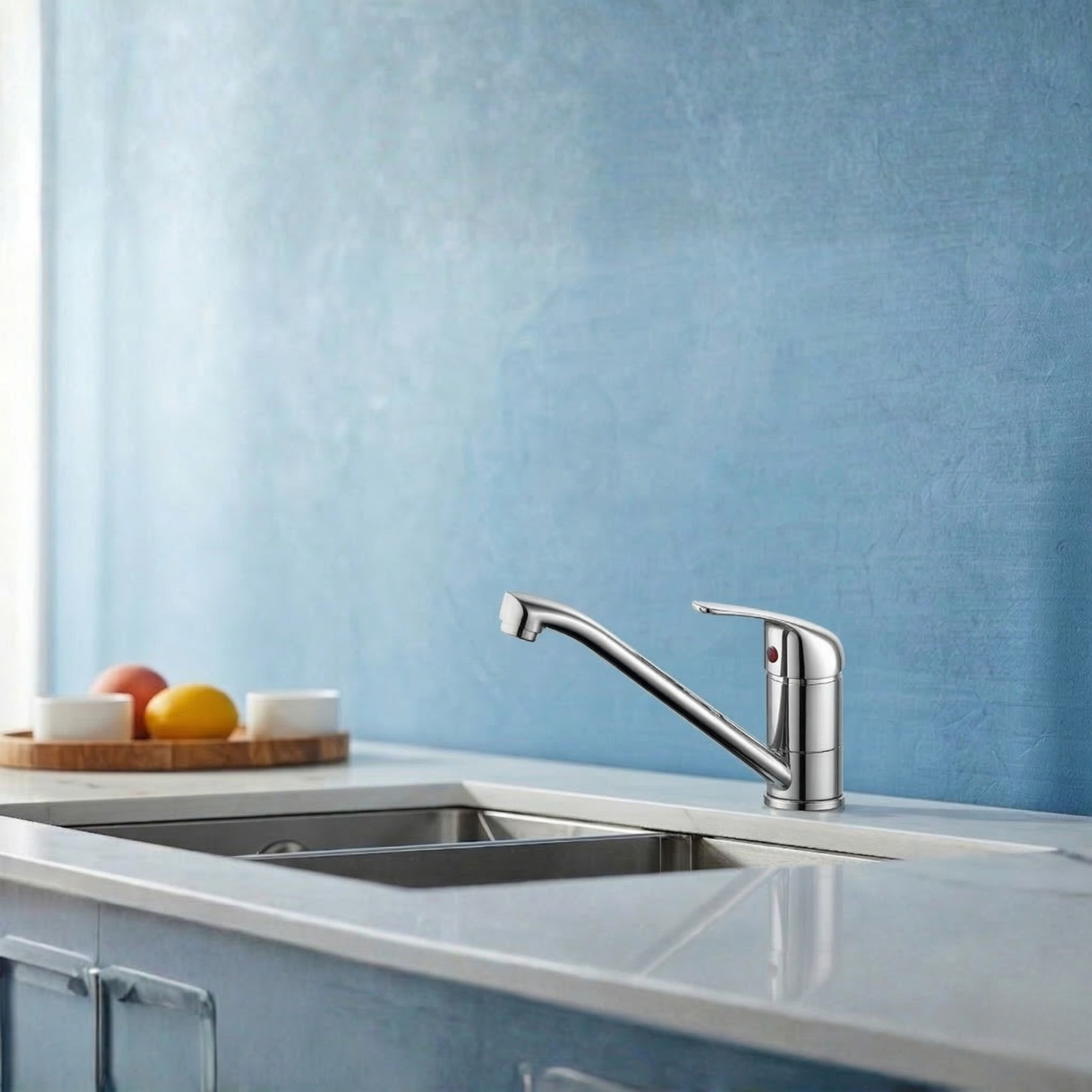 Kartell KST012 Chrome Kitchen Sink Mono Mixer Tap - Deck Mounted