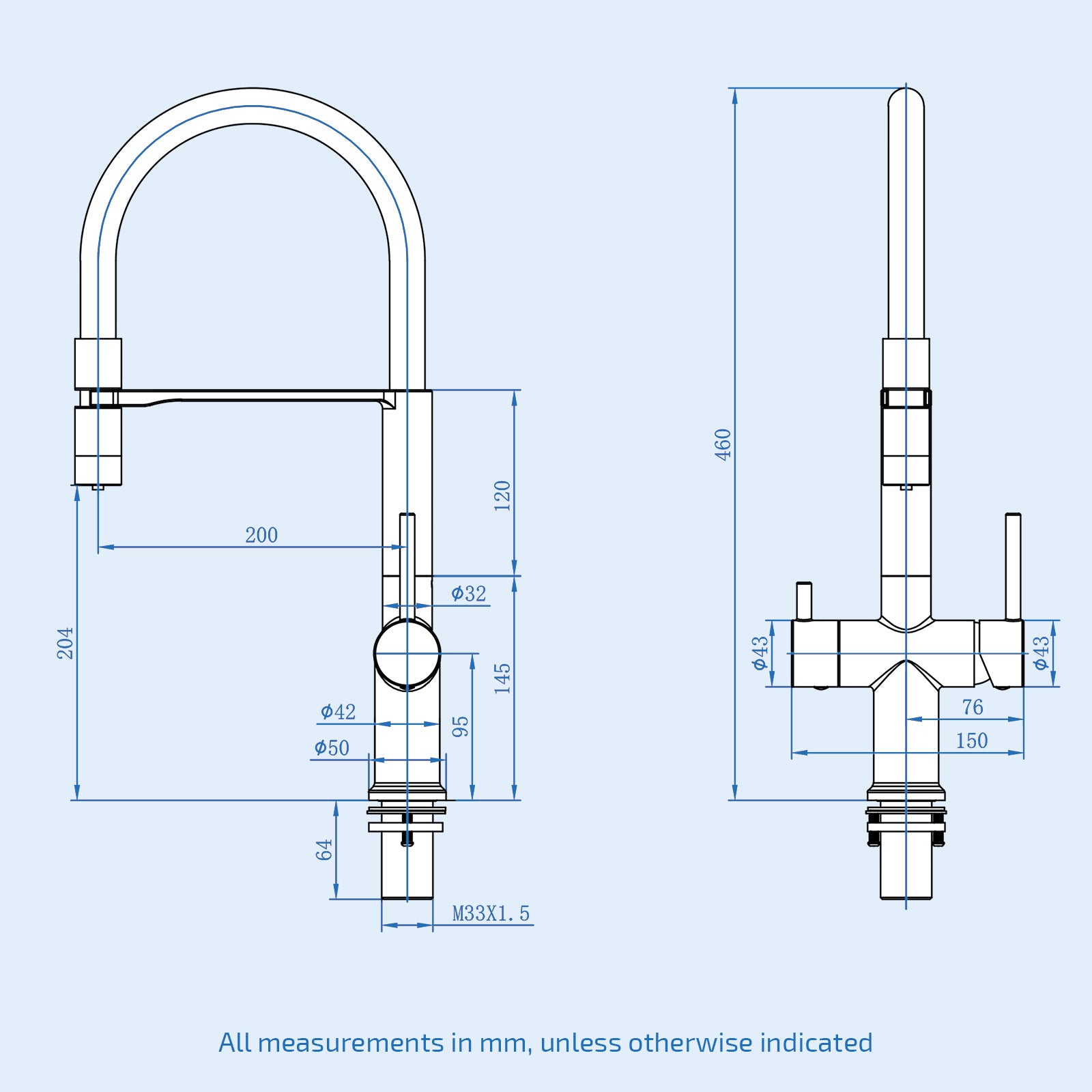 Whitacre Modern Kitchen Sink Mixer Tap With Pull Out 360 Swivel Spout