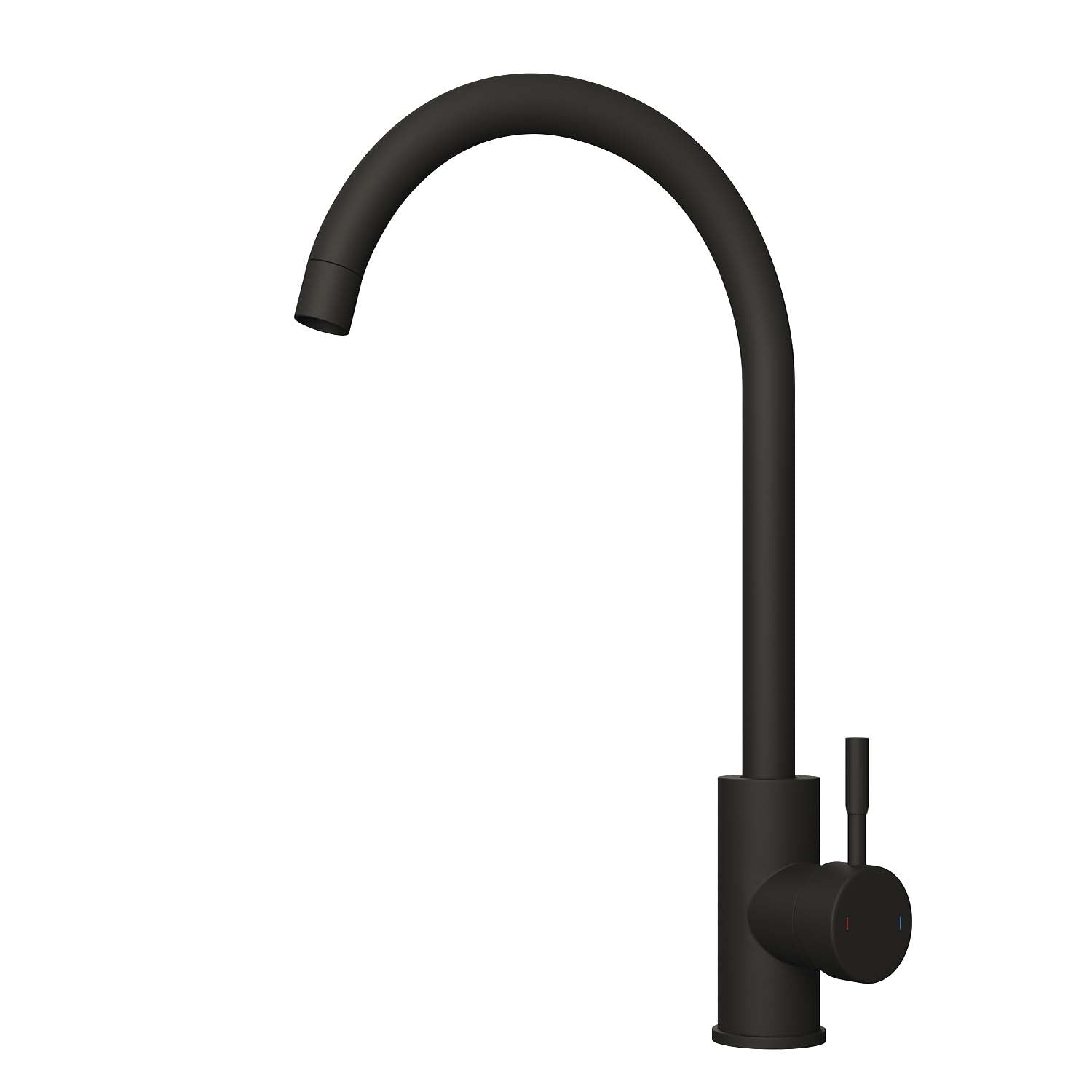 Kitchen Single Lever Mixer Tap with Diffuser 360 Swivel Matte Black Manhattan