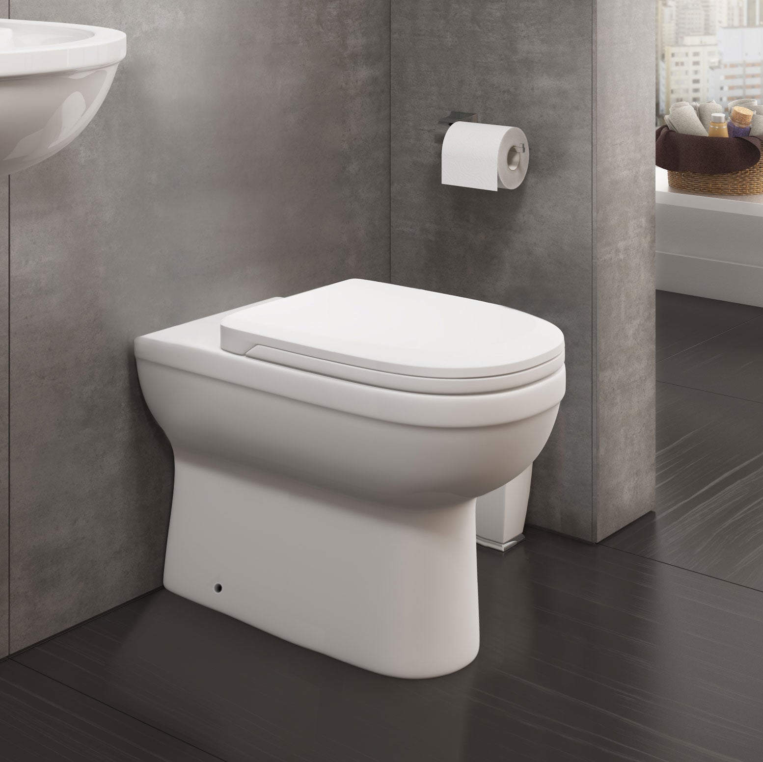 Alaska 900mm Vanity Basin Unit, WC Unit & Welbourne Back To Wall Toilet White