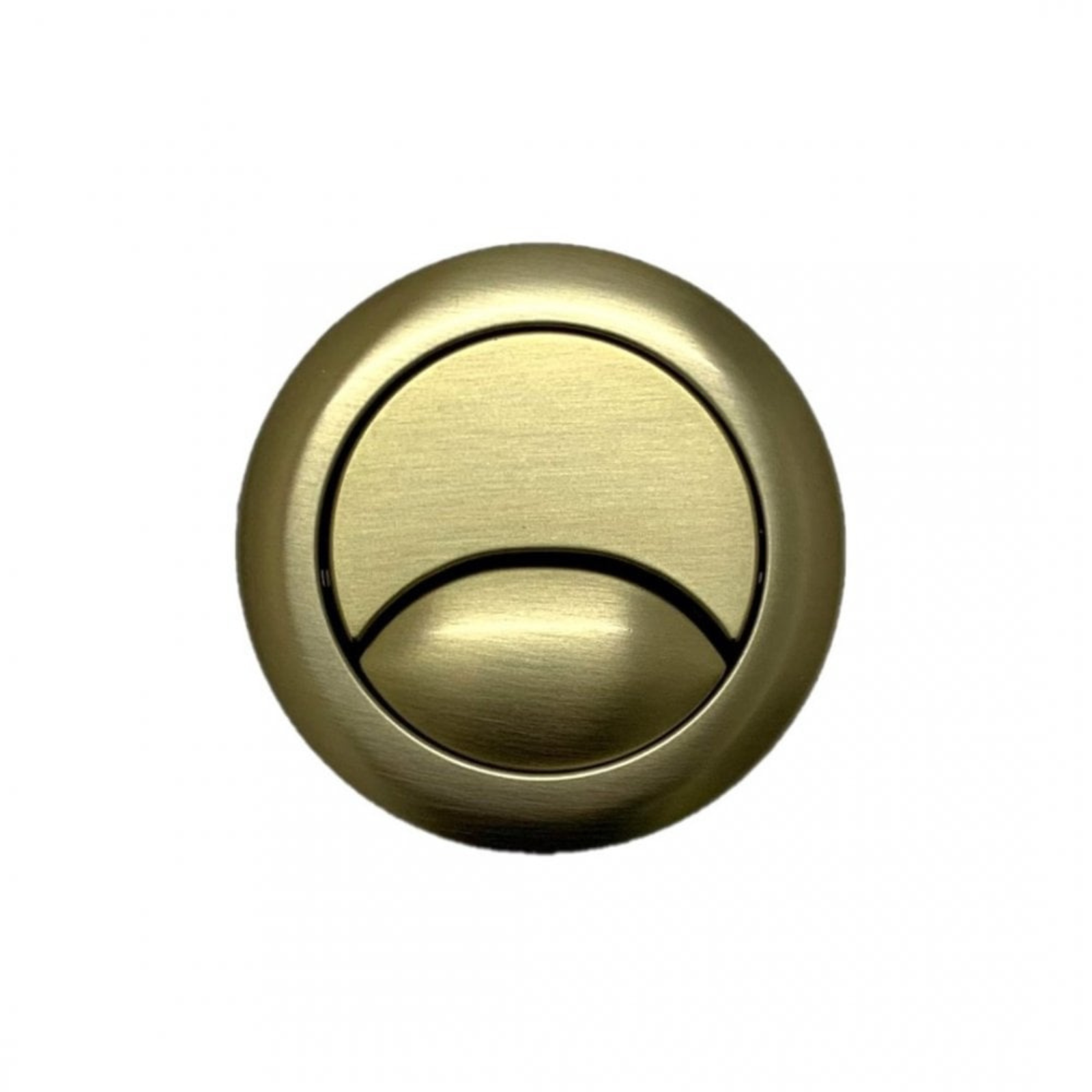 Brass circular door handle on a white background