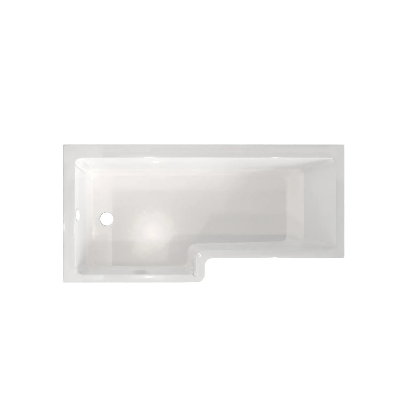 1800mm L Shaped Left Hand Curved Shower Bath Acrylic