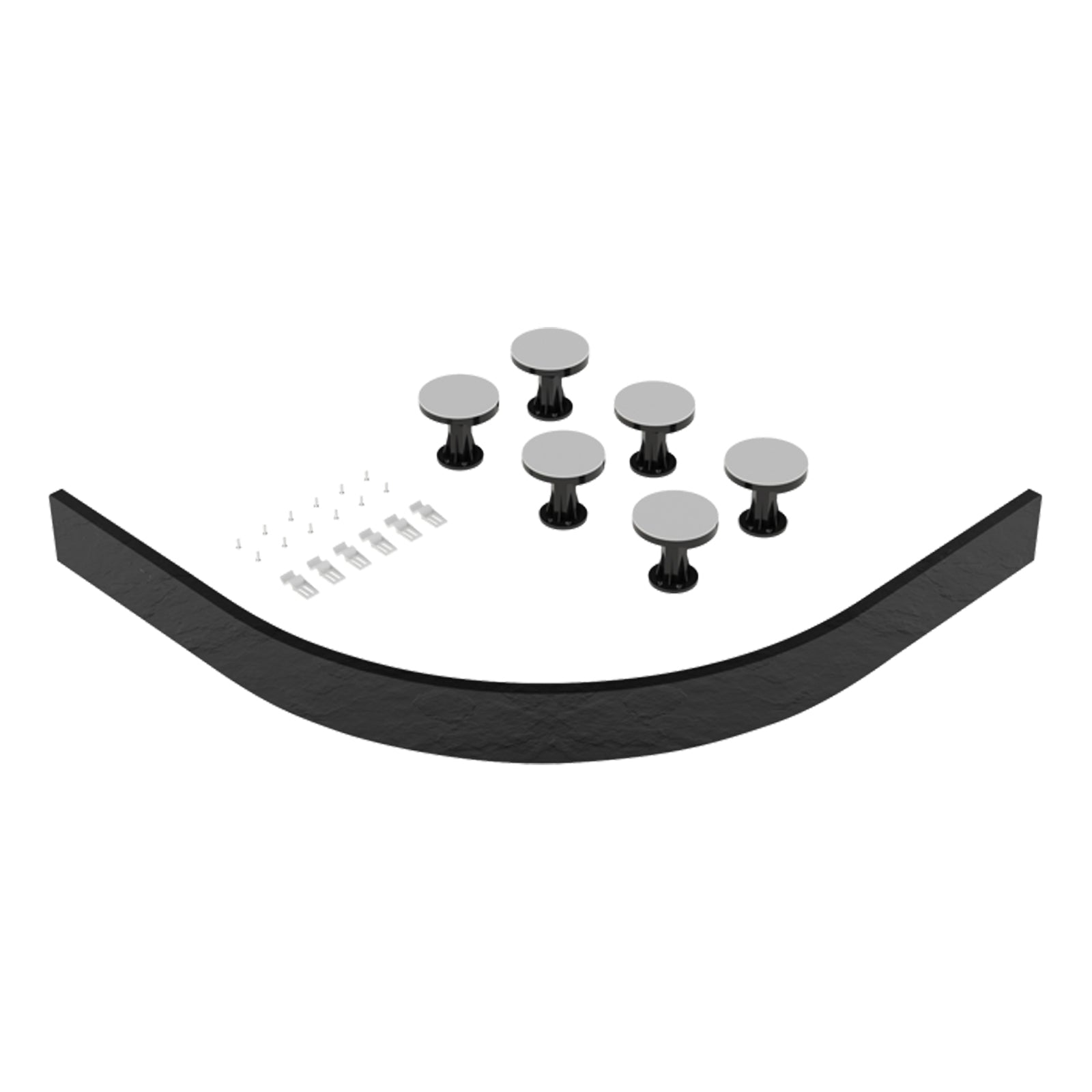 Grey Shower Tray Panel & 6pcs Bath Legs For 700-900 Quadrant Tray