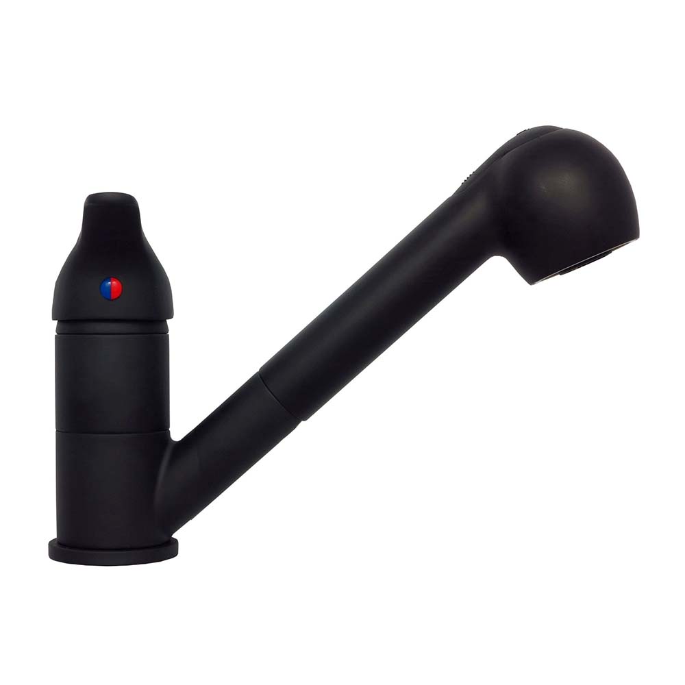 Contemporary Matte Black Kitchen Single Lever Pull-Out Mixer Tap