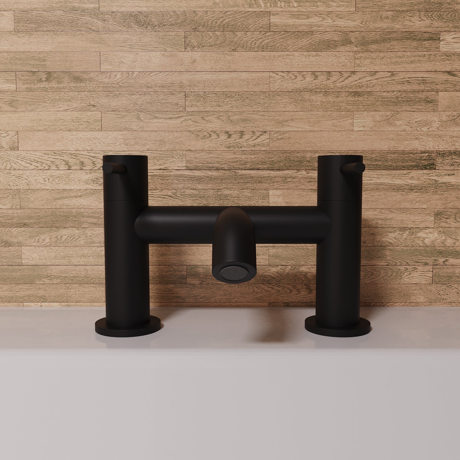 Alice Designer Deck Mounted Brass Bath Filler Tap Matte Black