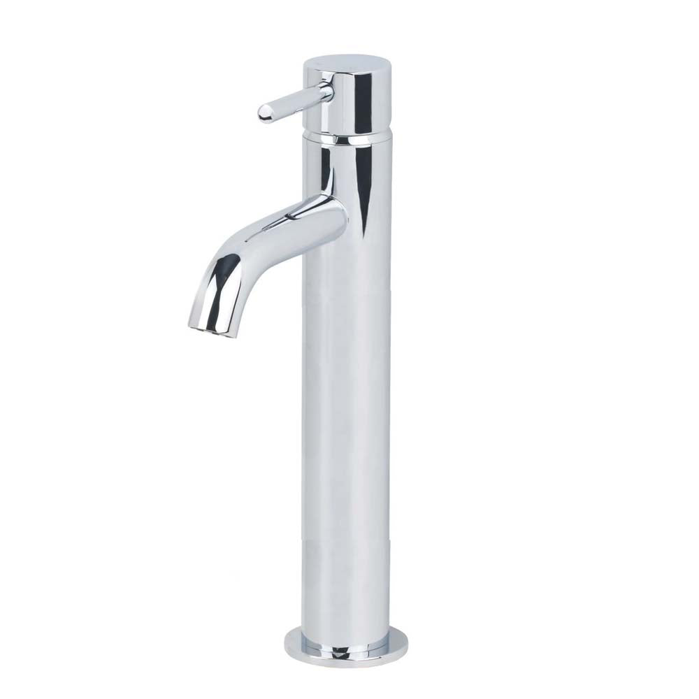 Chrome Round Single Lever High Rise Basin Mono Mixer Tap with Waste