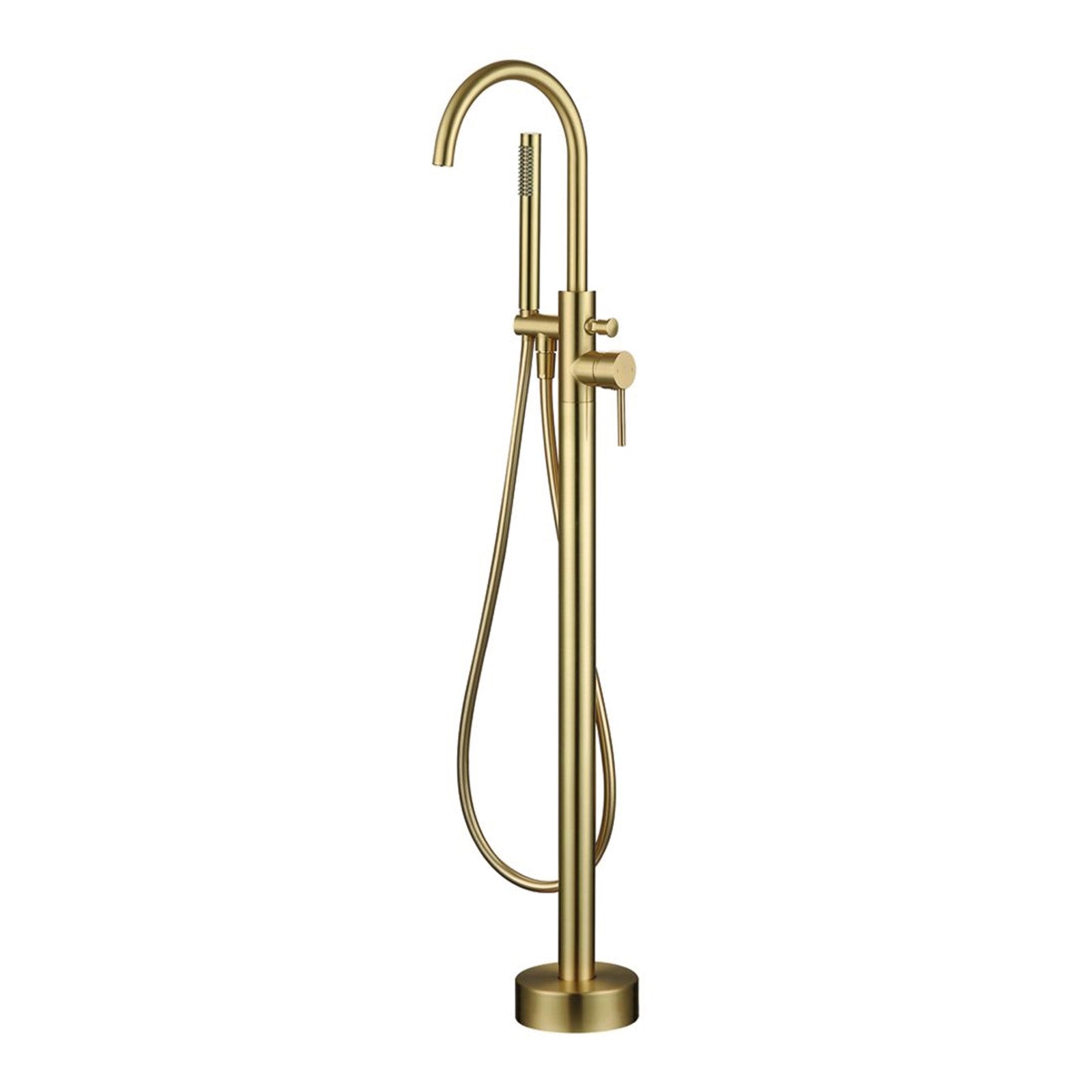 Alice Brushed Brass Freestanding Bath Shower Mixer Tap with Handheld Kit