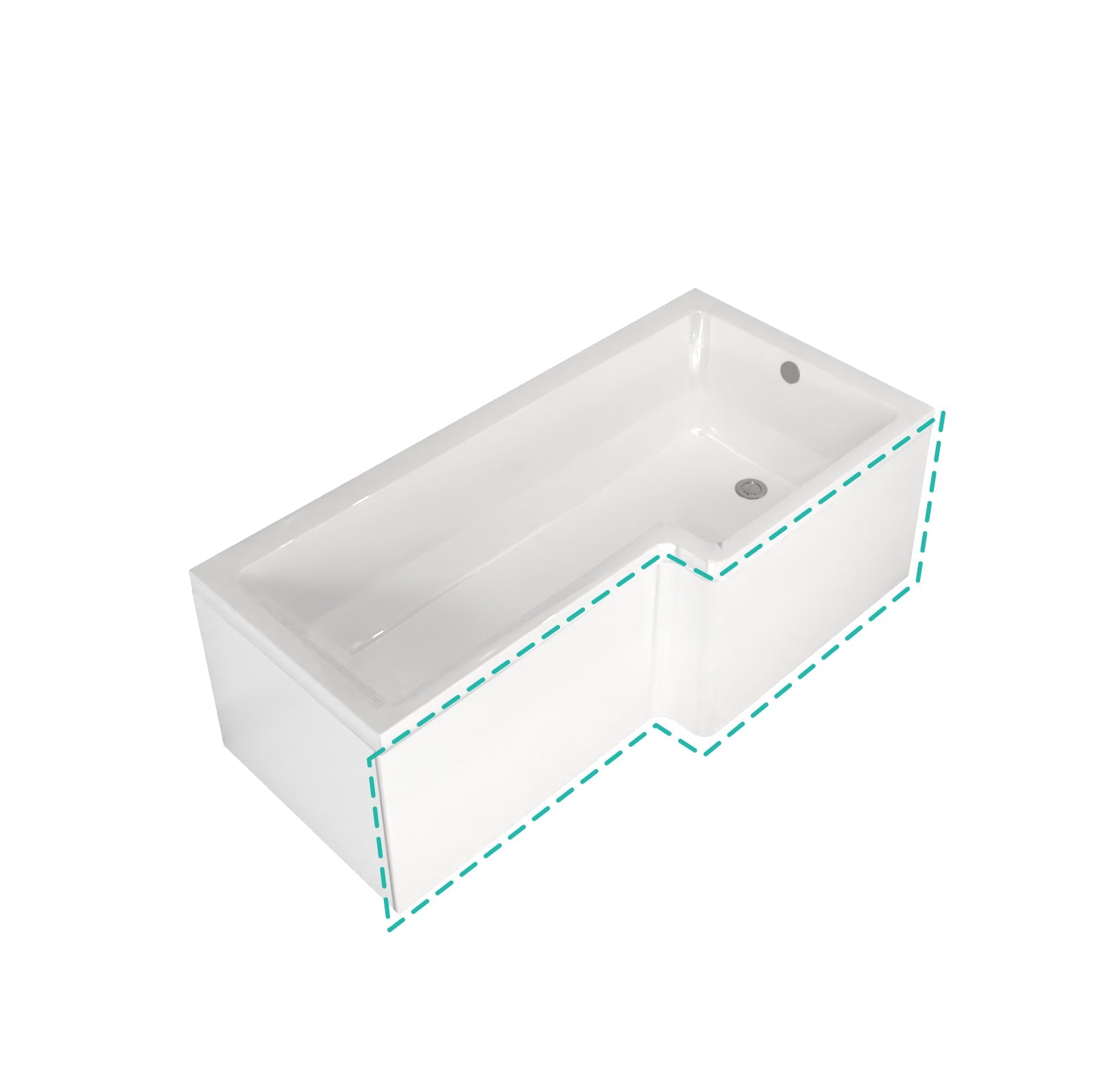 Gloss White 1700mm x 500mm Front Bath Panel and 700mm x 500mm End Bath Panel for Left Hand L Shaped Bath